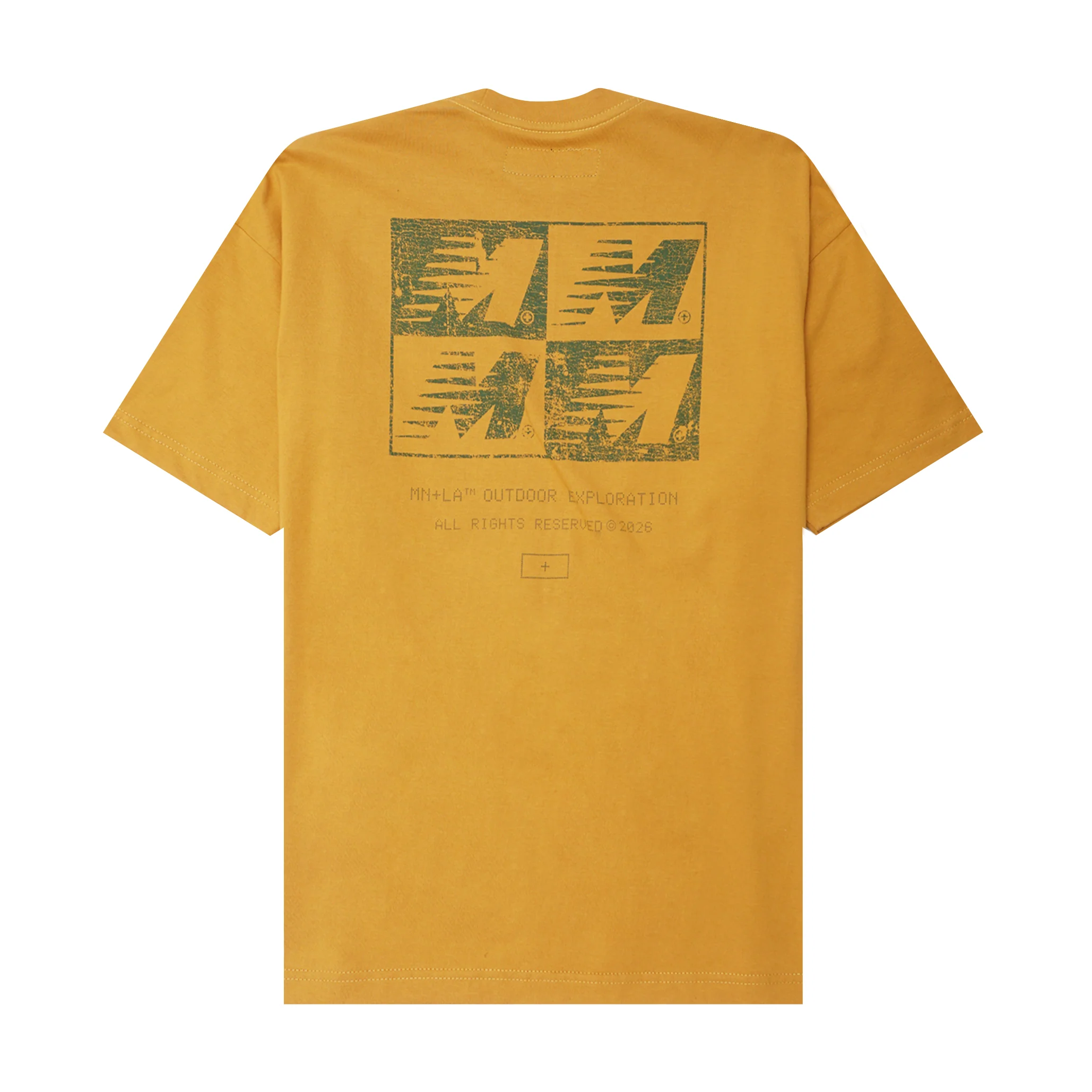 "OUTDOOR EXPLORATION" MULTI LOGO TEE IN MUSTARD - Image 2