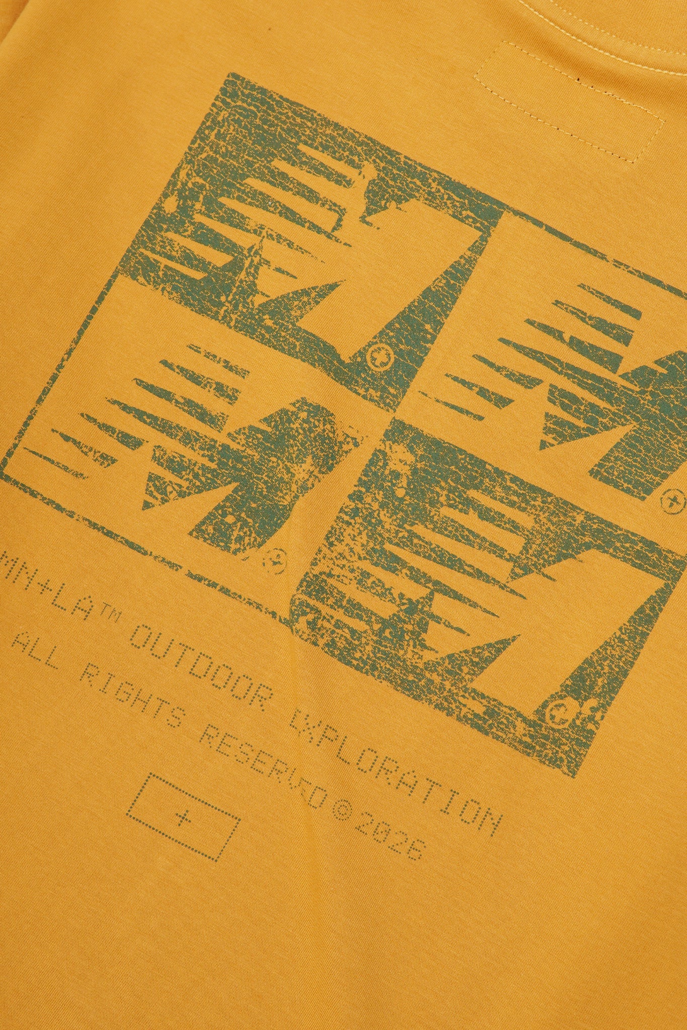 "OUTDOOR EXPLORATION" MULTI LOGO TEE IN MUSTARD - Image 6