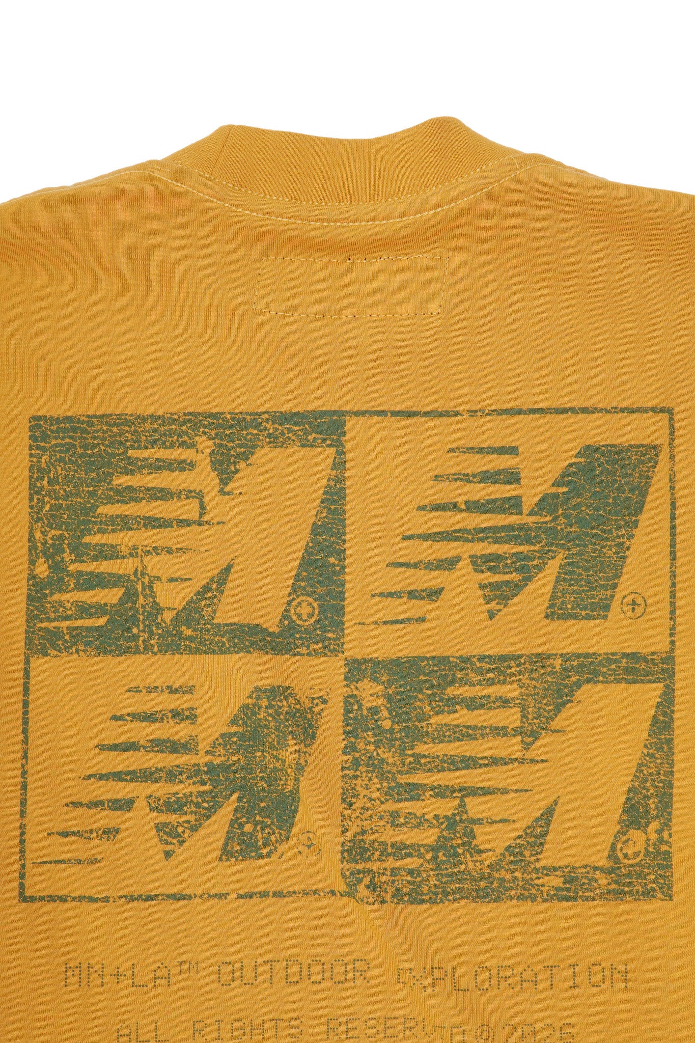 "OUTDOOR EXPLORATION" MULTI LOGO TEE IN MUSTARD - Image 7