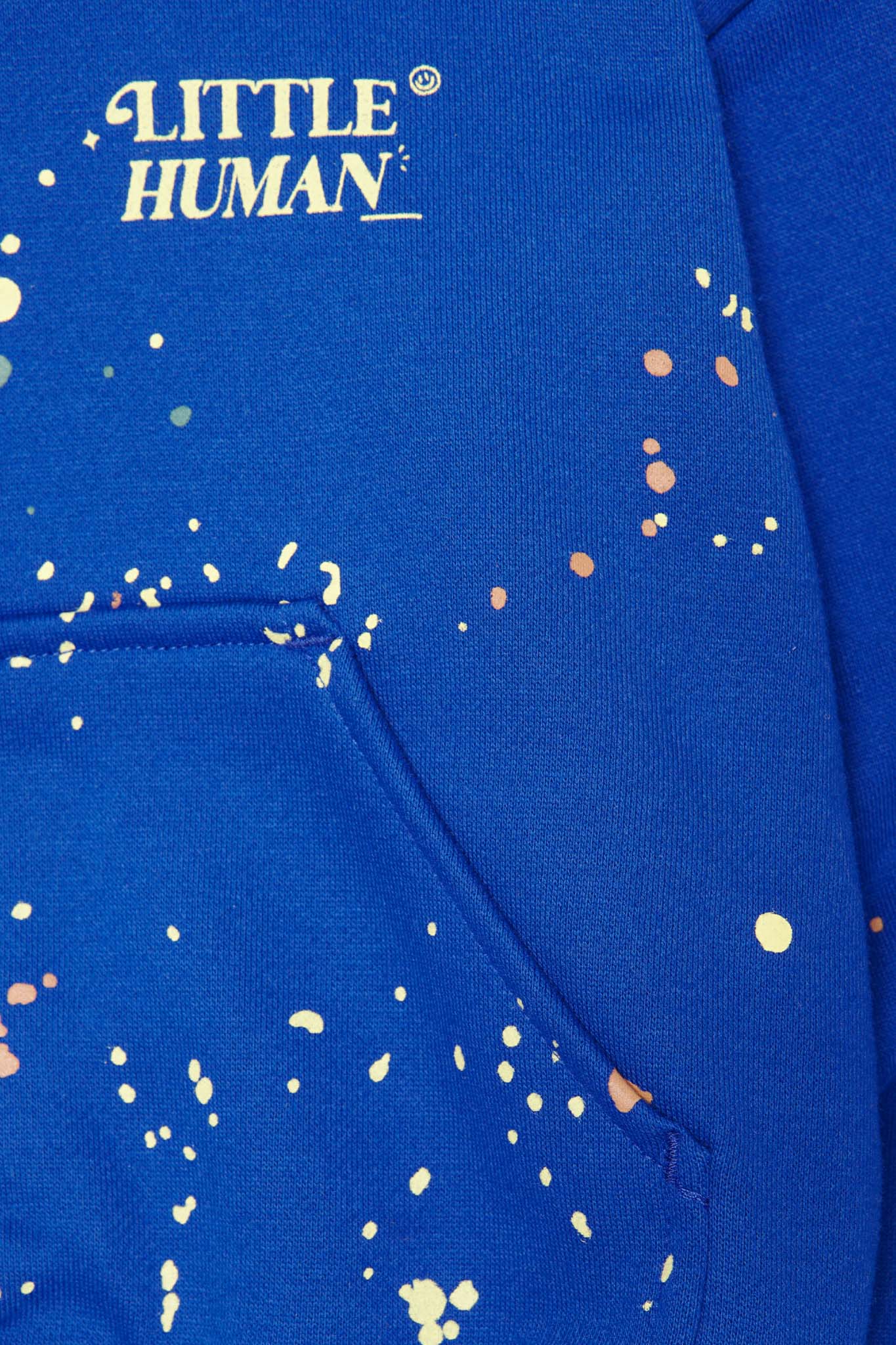 "PAINT SPLAT" LITTLE HUMAN™ HOODIE IN ELECTRIC BLUE - Image 10