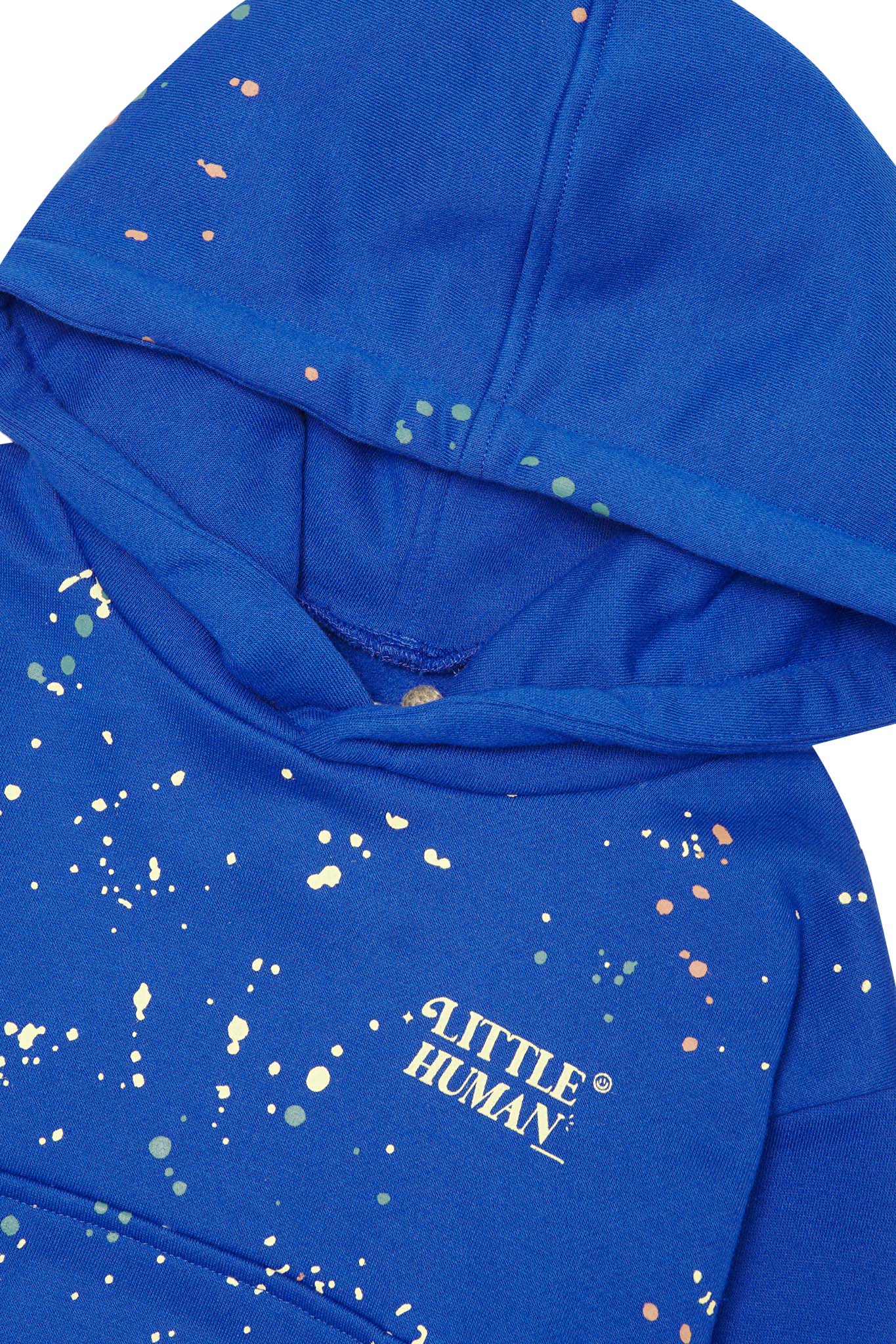"PAINT SPLAT" LITTLE HUMAN™ HOODIE IN ELECTRIC BLUE - Image 5