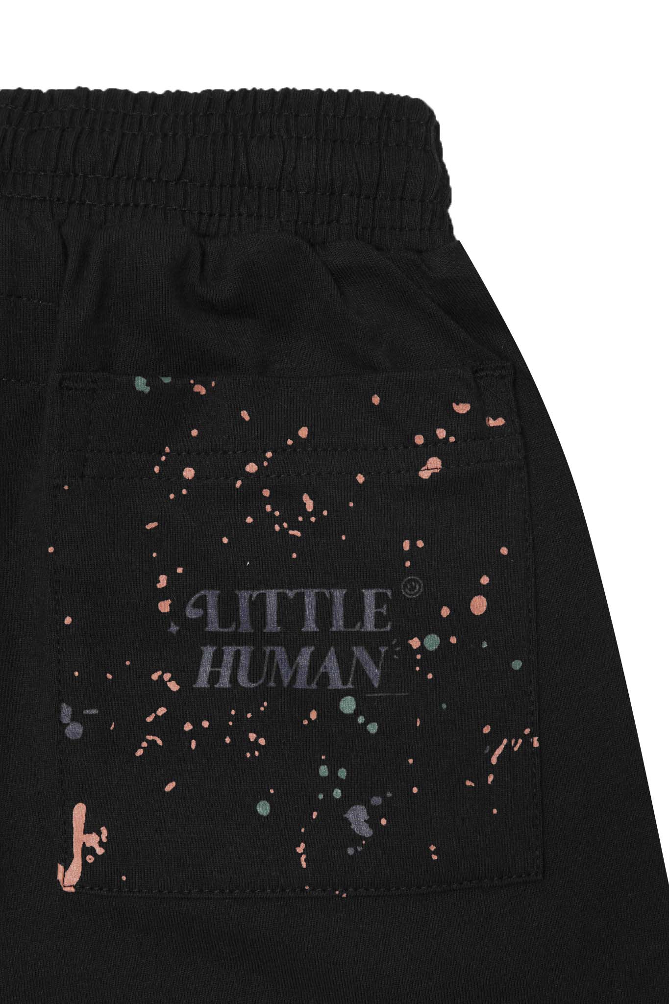 "PAINT SPLAT" LITTLE HUMAN™ PLEATED SHORTS IN CAVIAR - Image 9