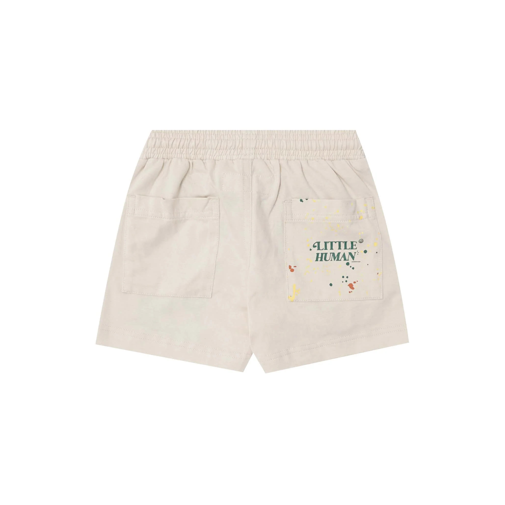 "PAINT SPLAT" LITTLE HUMAN™ PLEATED SHORTS IN OAT - Image 2