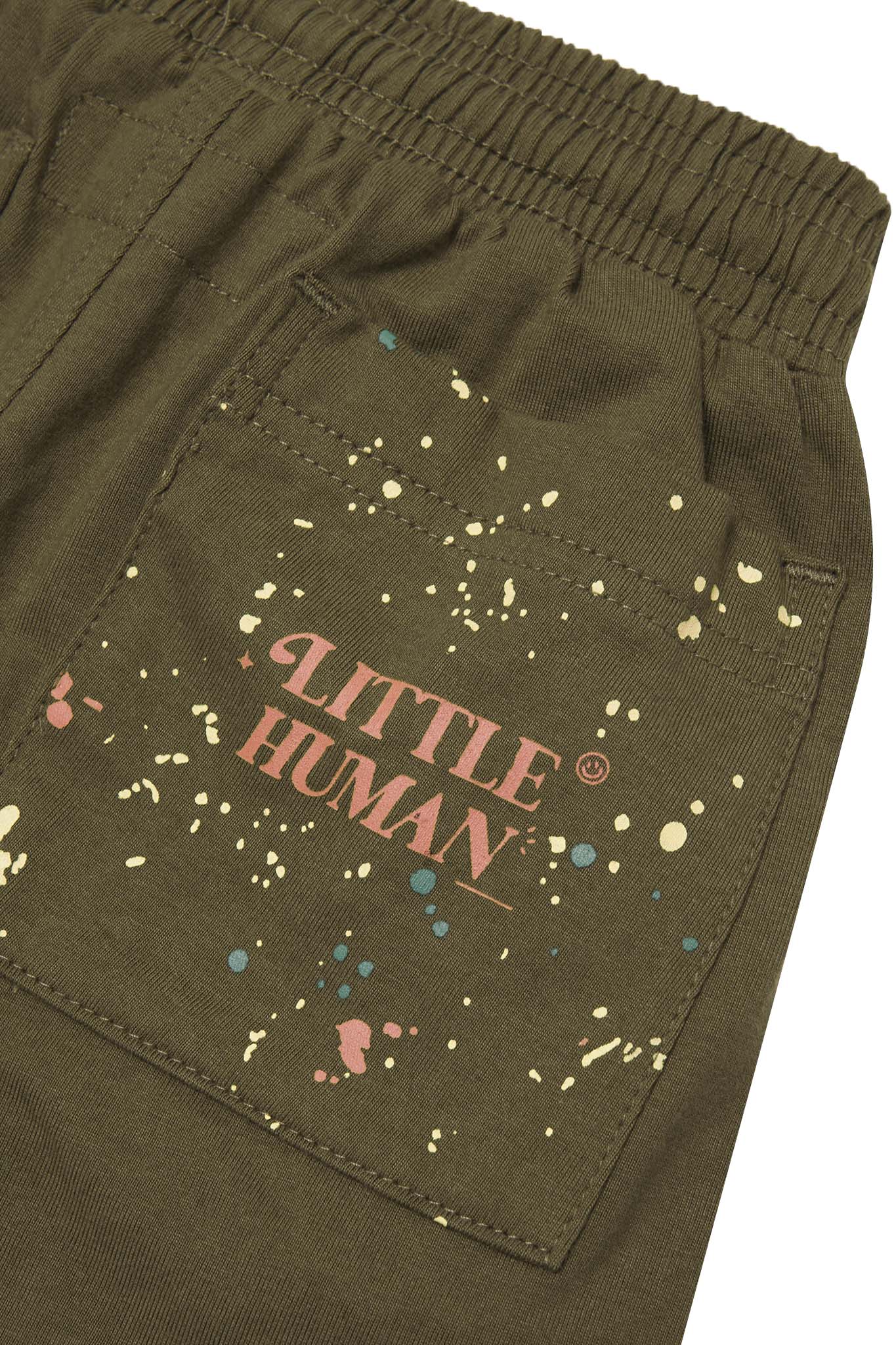 "PAINT SPLAT" LITTLE HUMAN™ PLEATED SHORTS IN OLIVE - Image 9