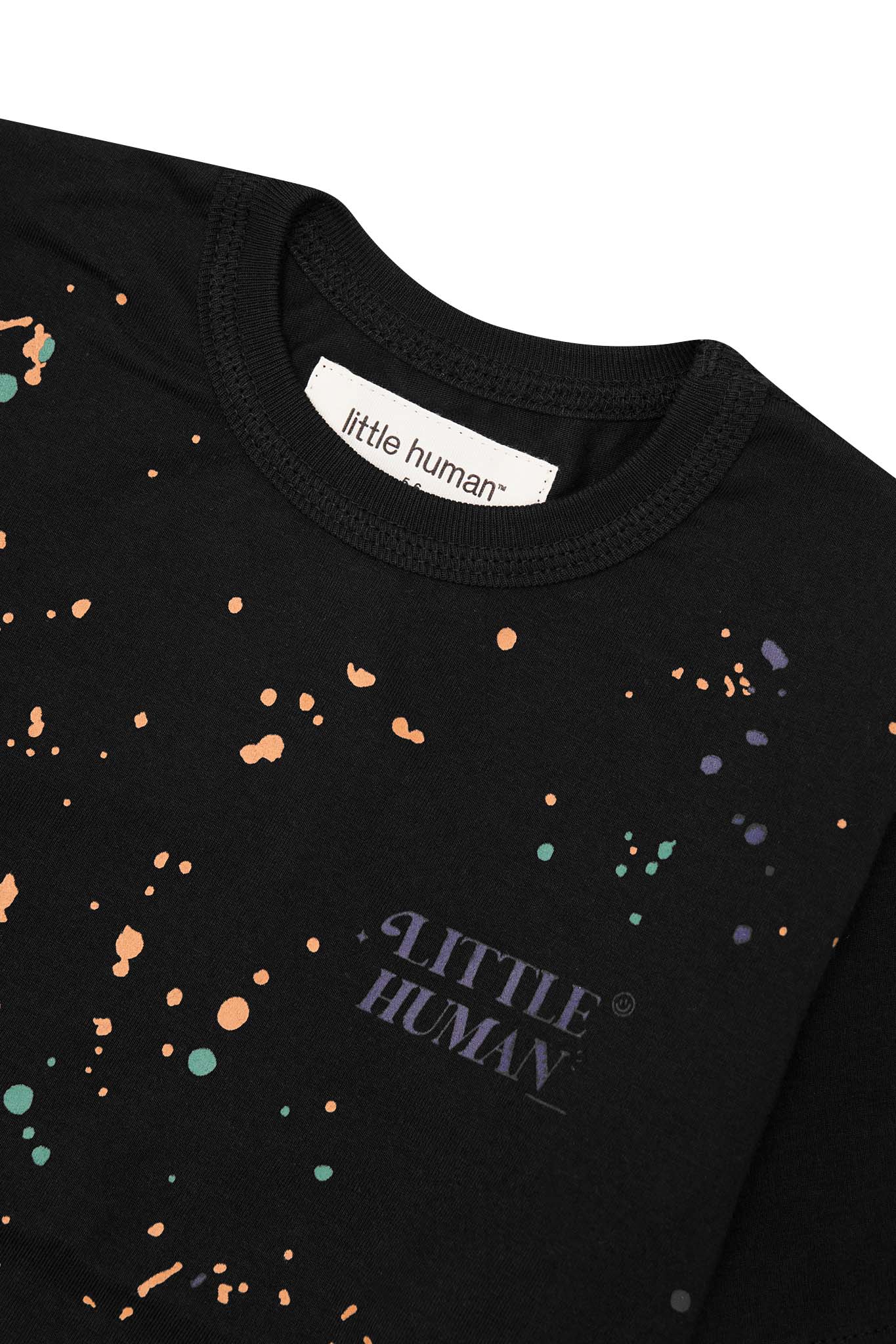 "PAINT SPLAT" LITTLE HUMAN™ TEE IN CAVIAR - Image 5