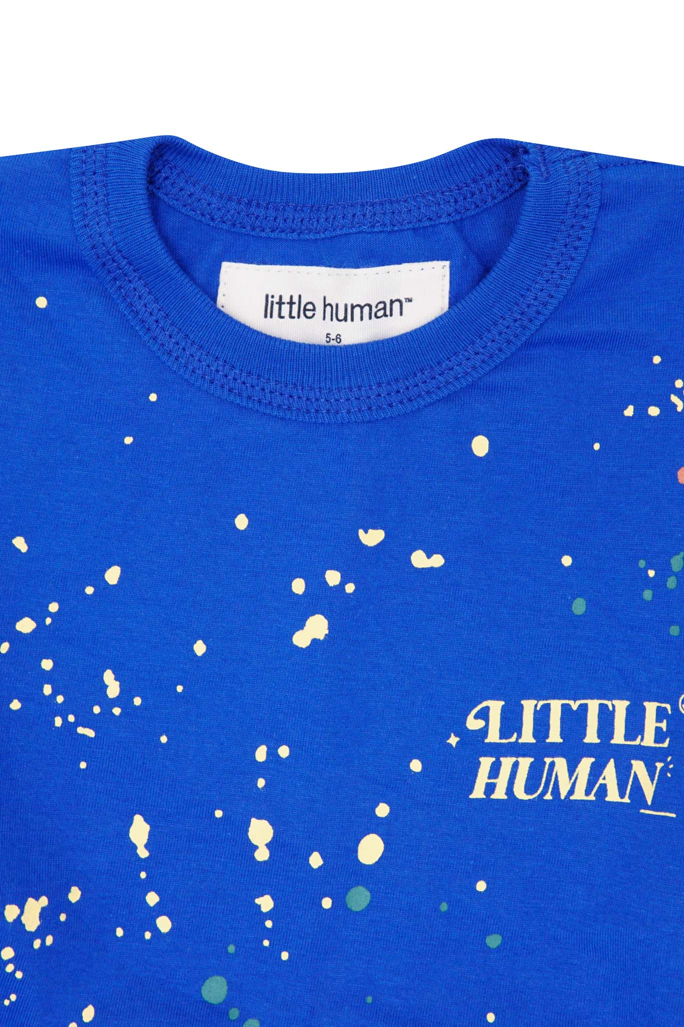 "PAINT SPLAT" LITTLE HUMAN™ TEE IN ELECTRIC BLUE - Image 3