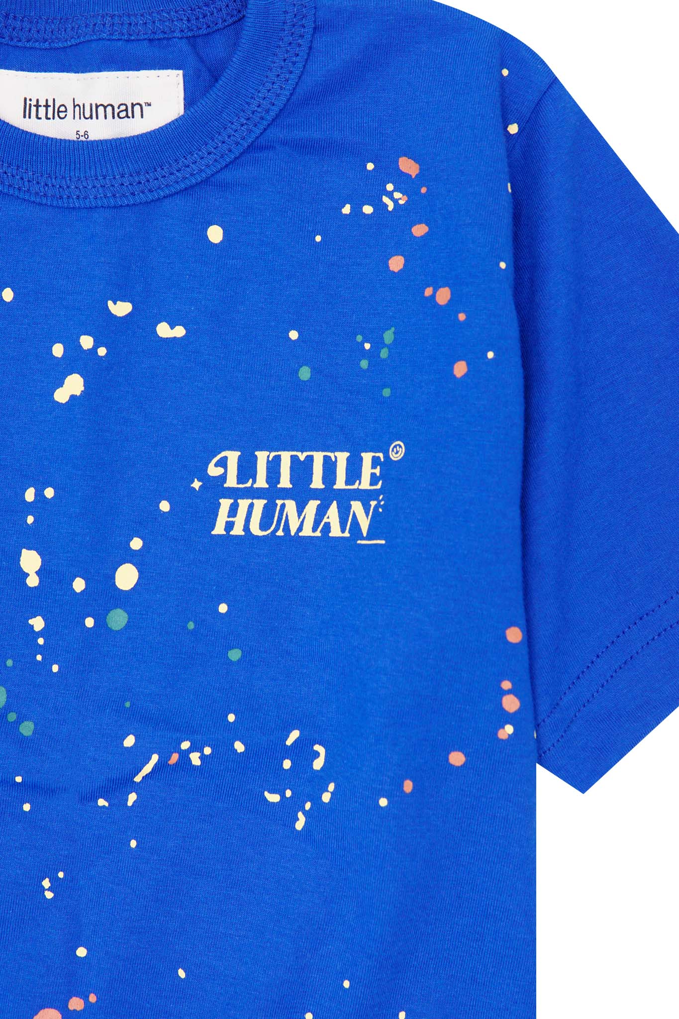 "PAINT SPLAT" LITTLE HUMAN™ TEE IN ELECTRIC BLUE - Image 6