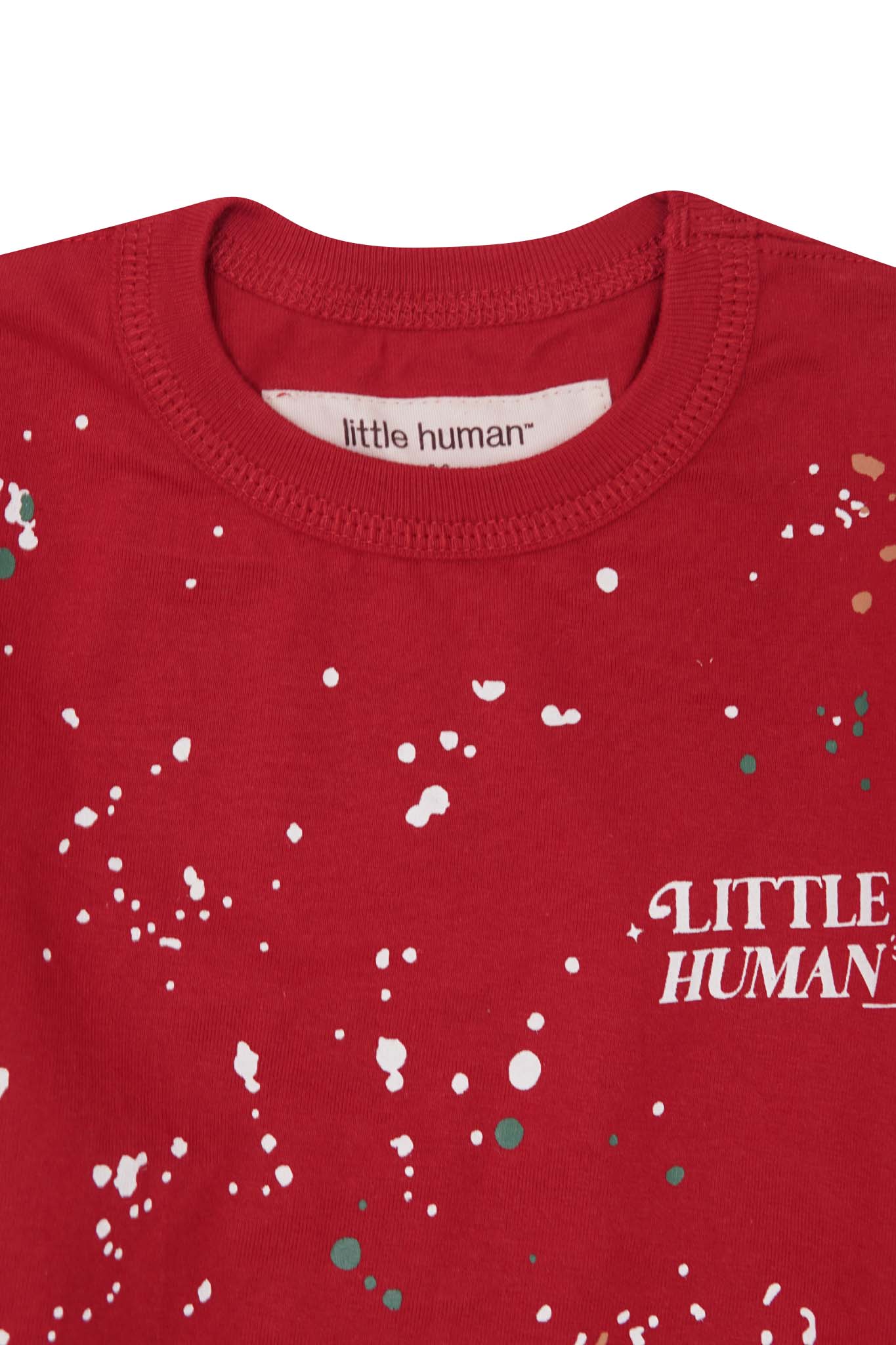 "PAINT SPLAT" LITTLE HUMAN™ TEE IN RARRI RED - Image 3