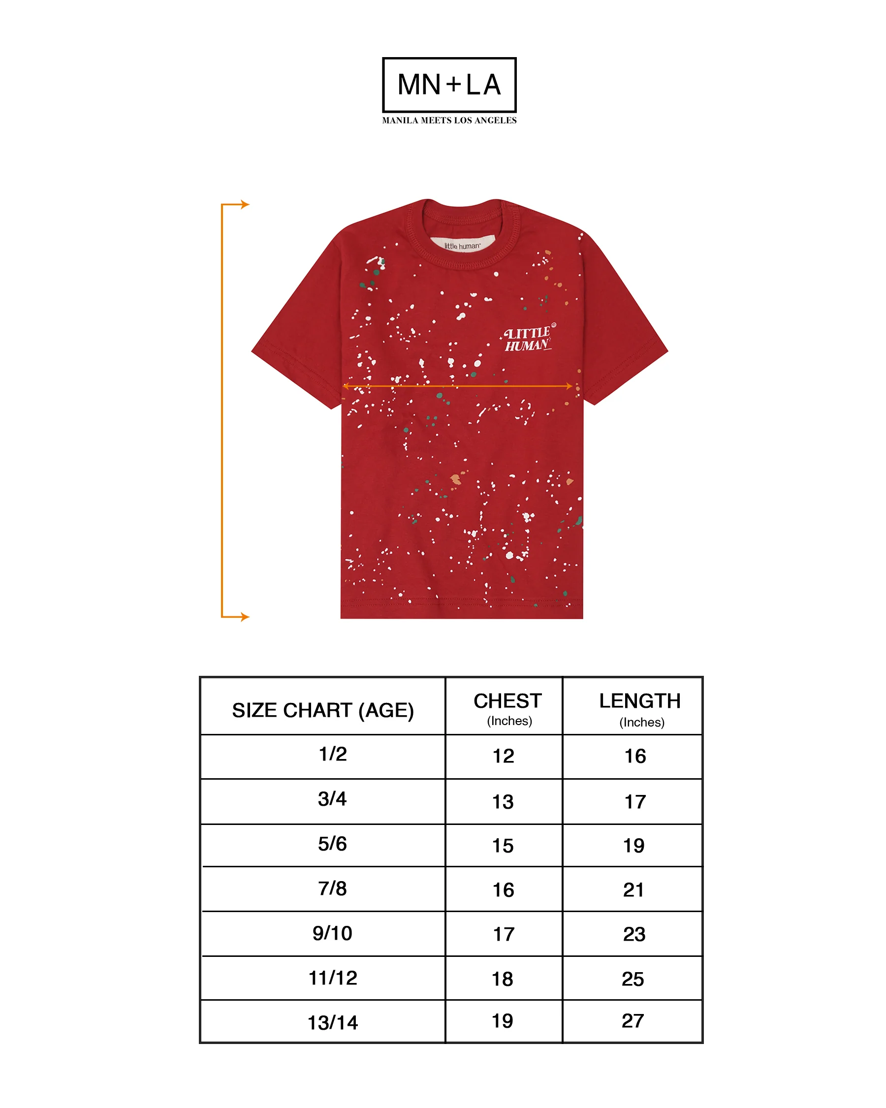 "PAINT SPLAT" LITTLE HUMAN™ TEE IN RARRI RED - Image 4