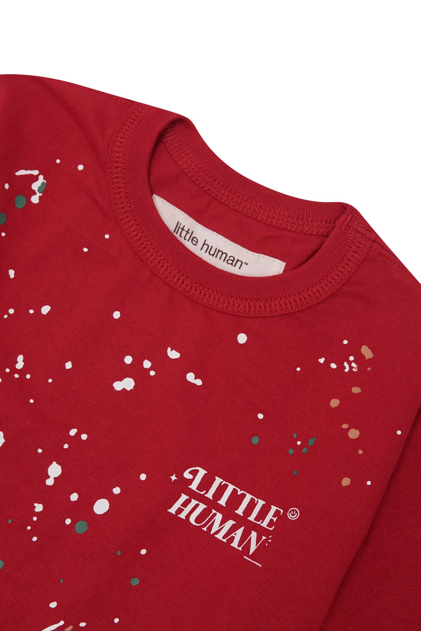 "PAINT SPLAT" LITTLE HUMAN™ TEE IN RARRI RED - Image 5