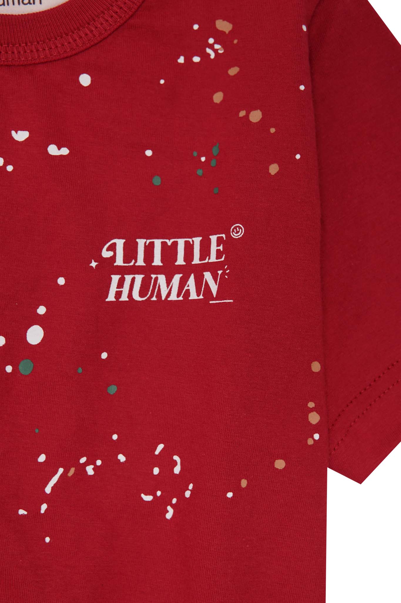"PAINT SPLAT" LITTLE HUMAN™ TEE IN RARRI RED - Image 7