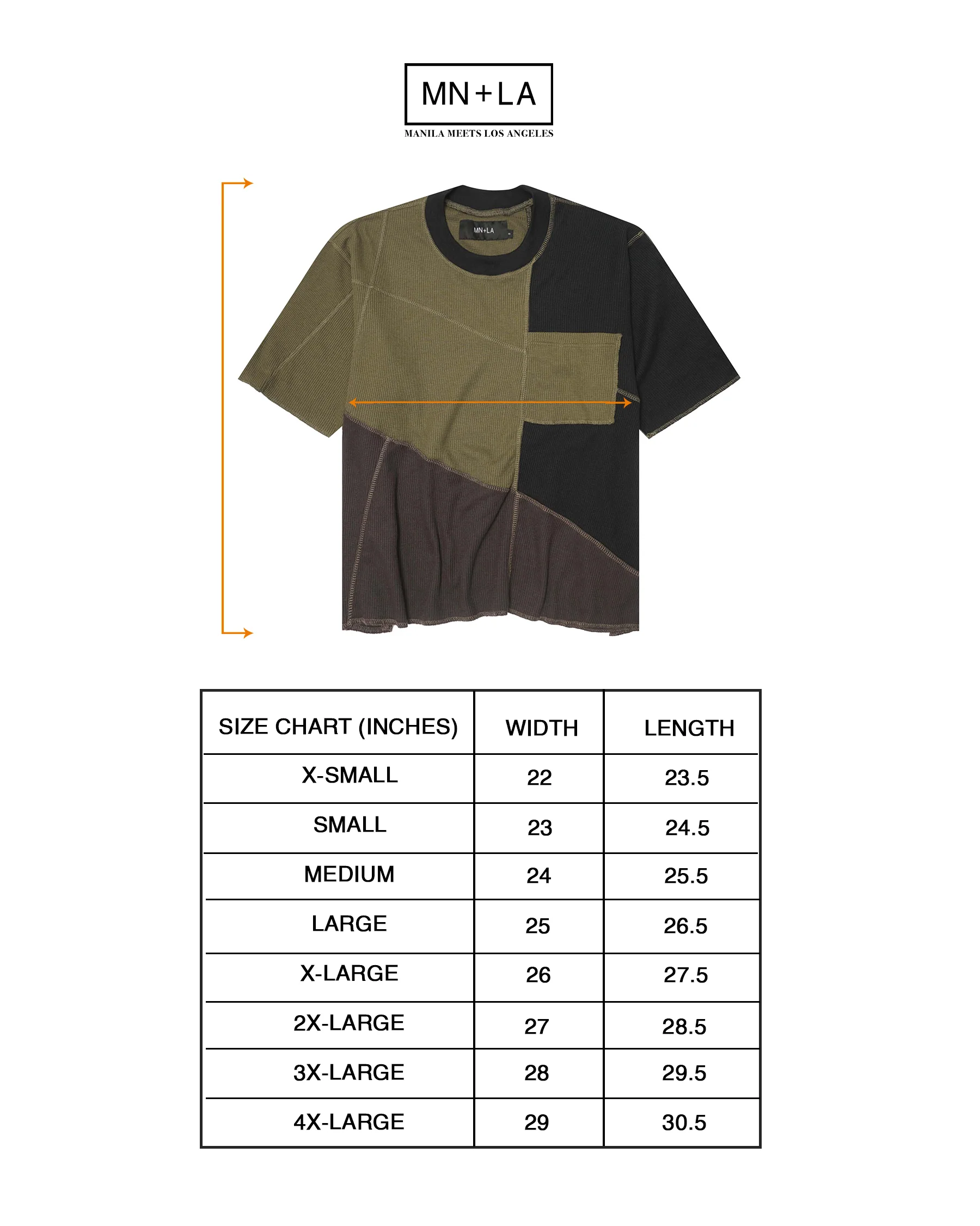 PATCHWORK MOCK NECK WAFFLE TEE IN TERRAIN - Image 4