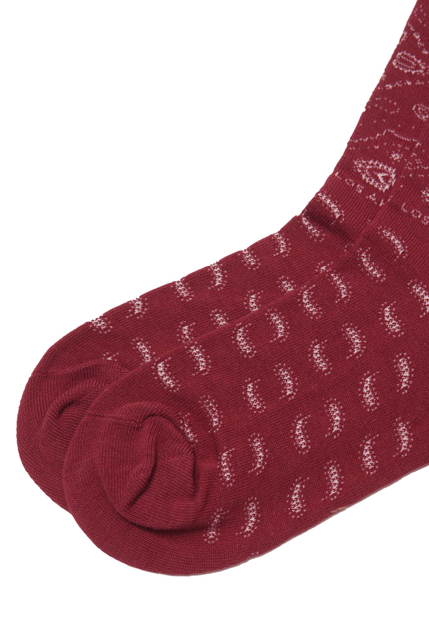 "PEACE PAISLEY" BANDANA SOCK IN BLOOD RED - Image 6