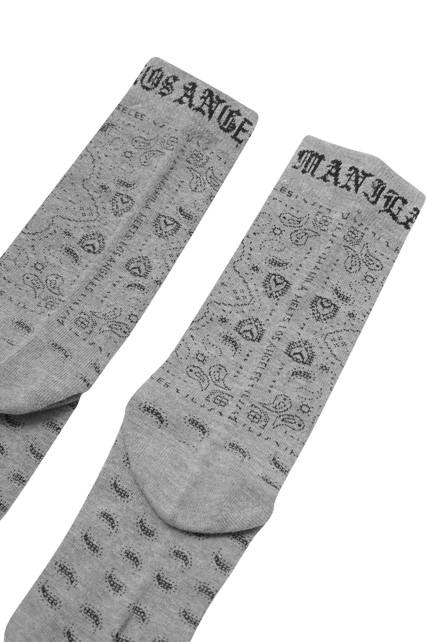 "PEACE PAISLEY" BANDANA SOCK IN STONE GREY - Image 6
