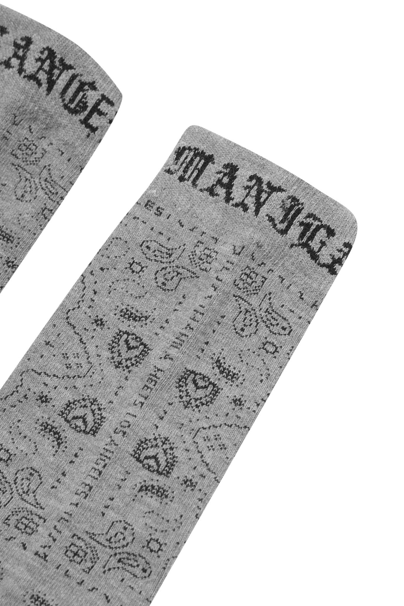 "PEACE PAISLEY" BANDANA SOCK IN STONE GREY - Image 7