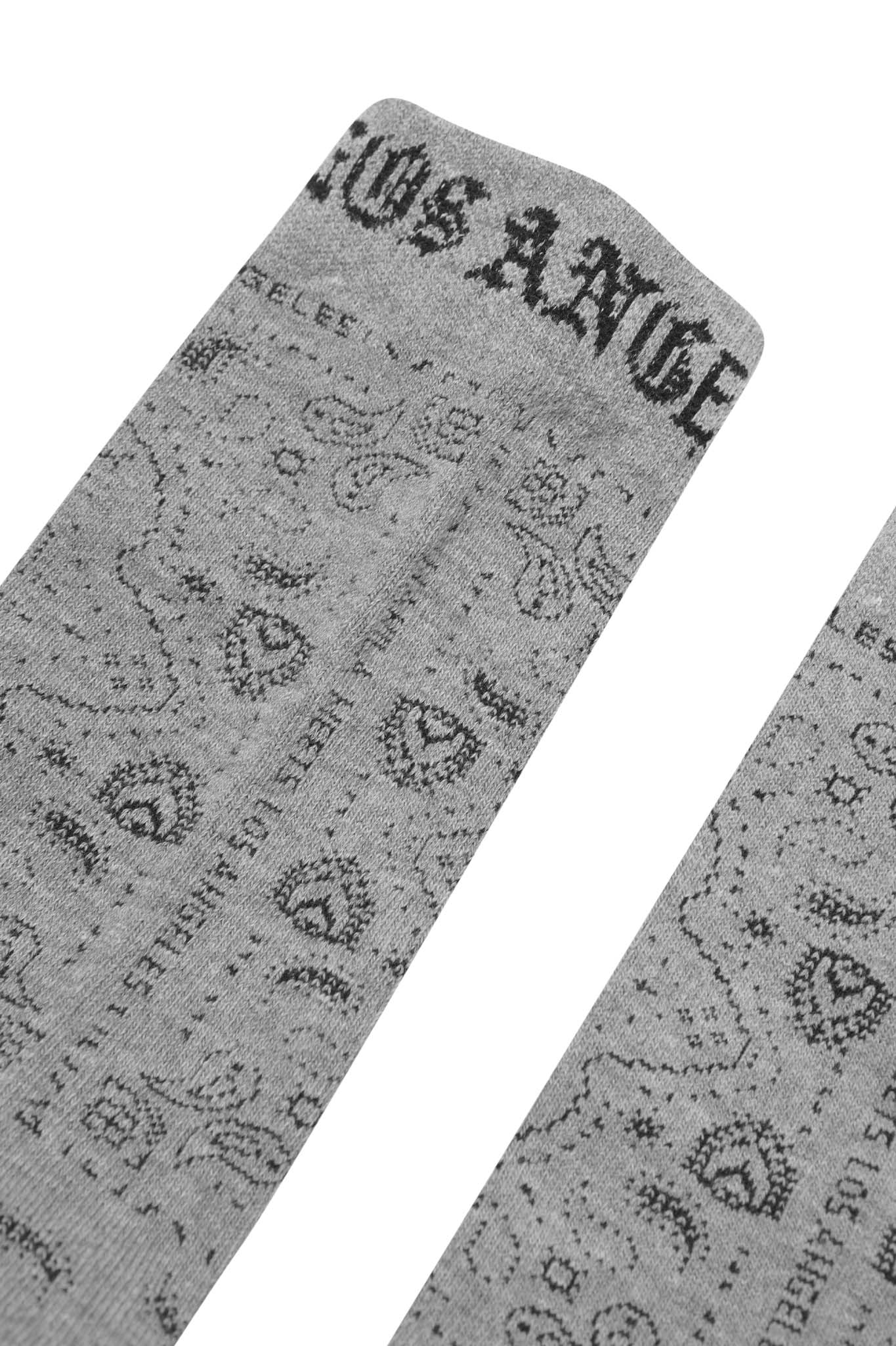 "PEACE PAISLEY" BANDANA SOCK IN STONE GREY - Image 8
