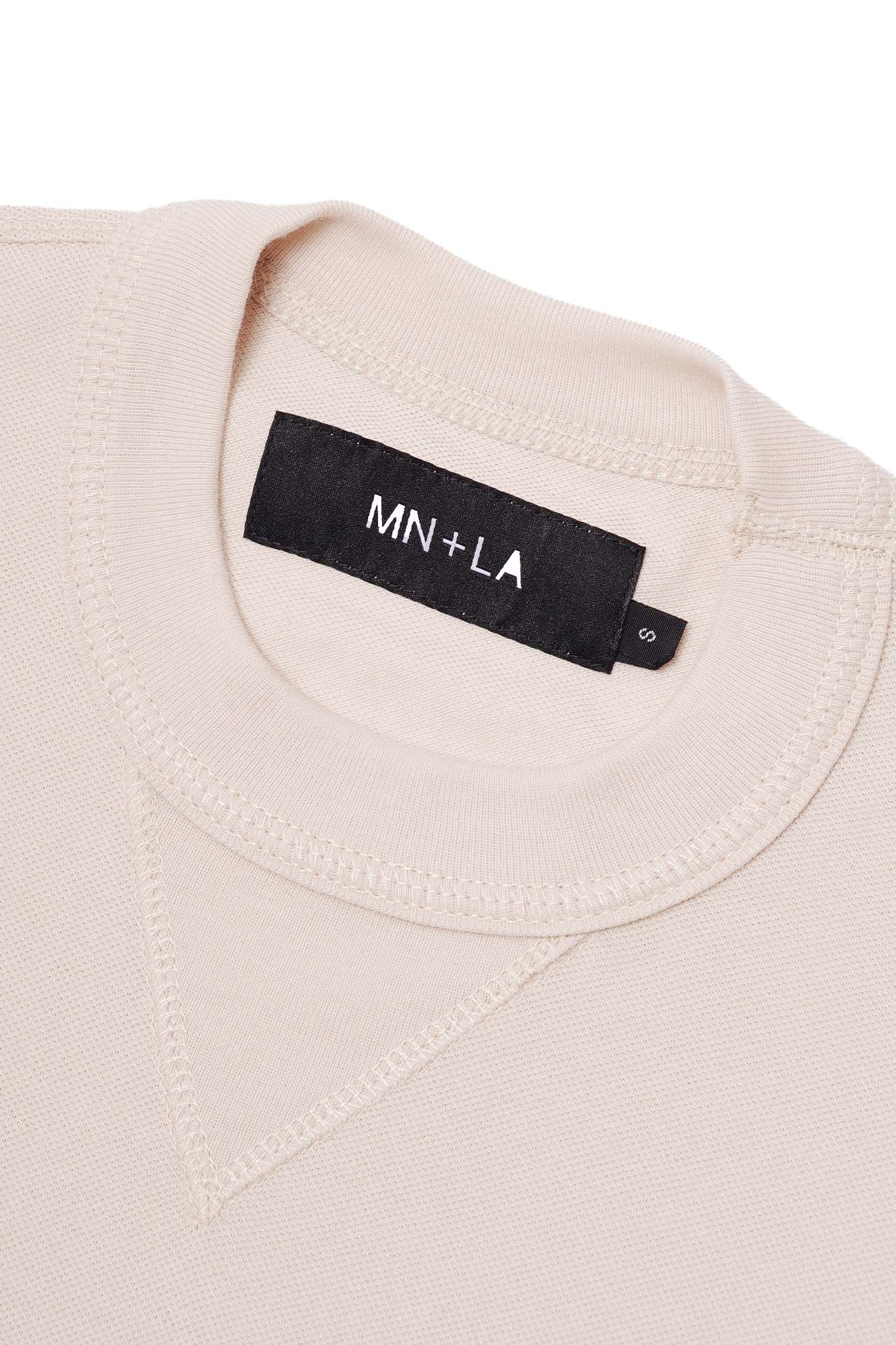 PIQUE MILITIA LONGSLEEVE TEE IN OAT - Image 3