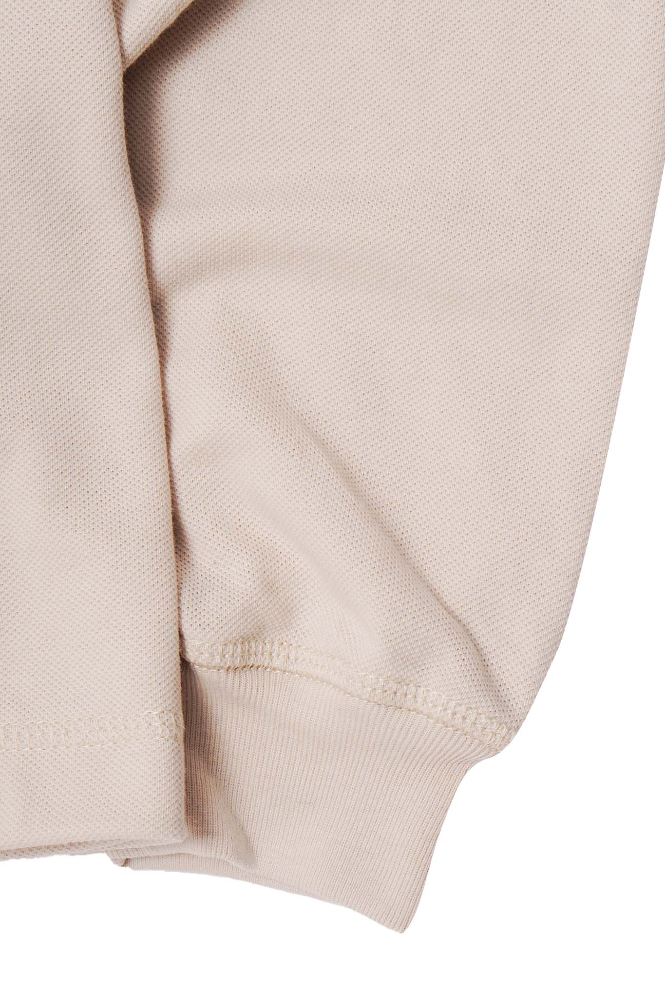 PIQUE MILITIA LONGSLEEVE TEE IN OAT - Image 6