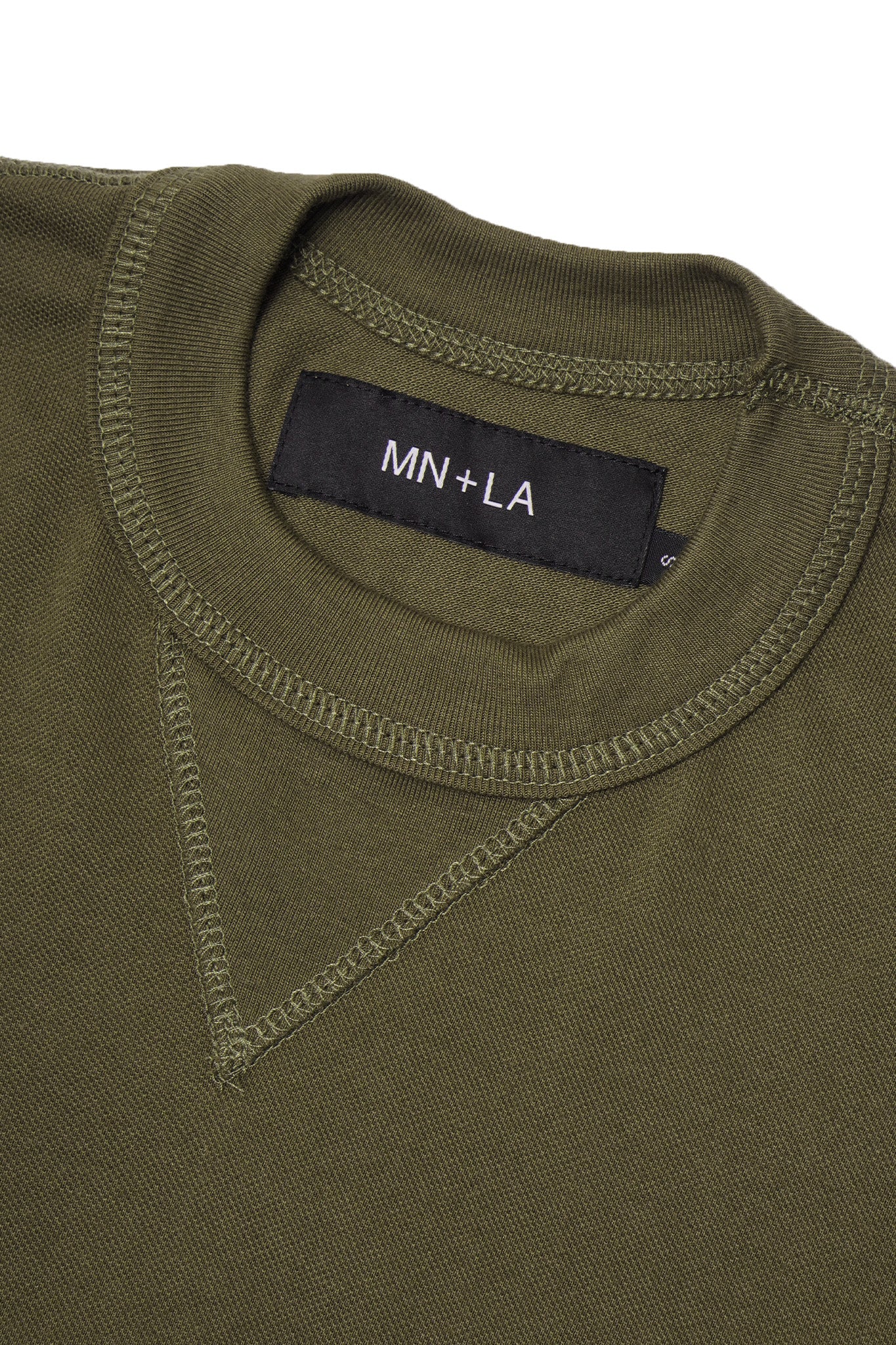 PIQUE MILITIA LONGSLEEVE TEE IN OLIVE - Image 3
