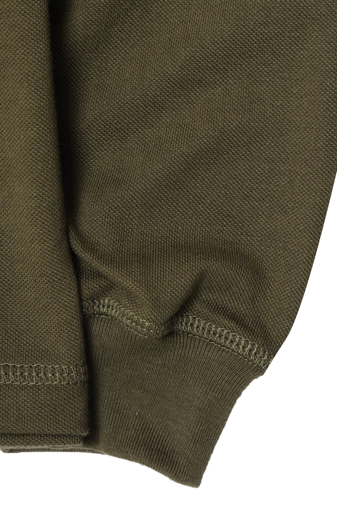 PIQUE MILITIA LONGSLEEVE TEE IN OLIVE - Image 7