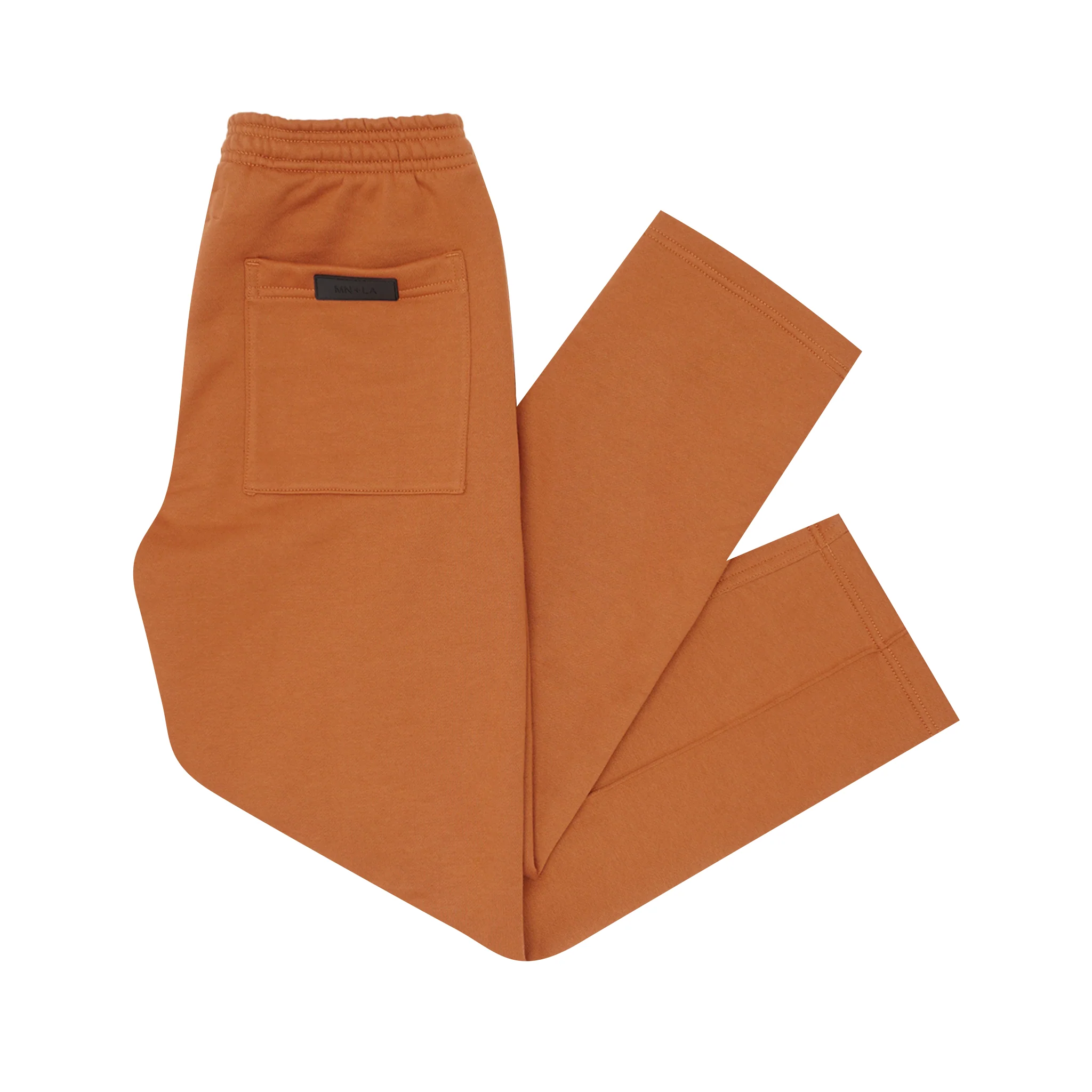 PLEATED WIDE LOUNGE PANTS IN TANGERINE - Image 3