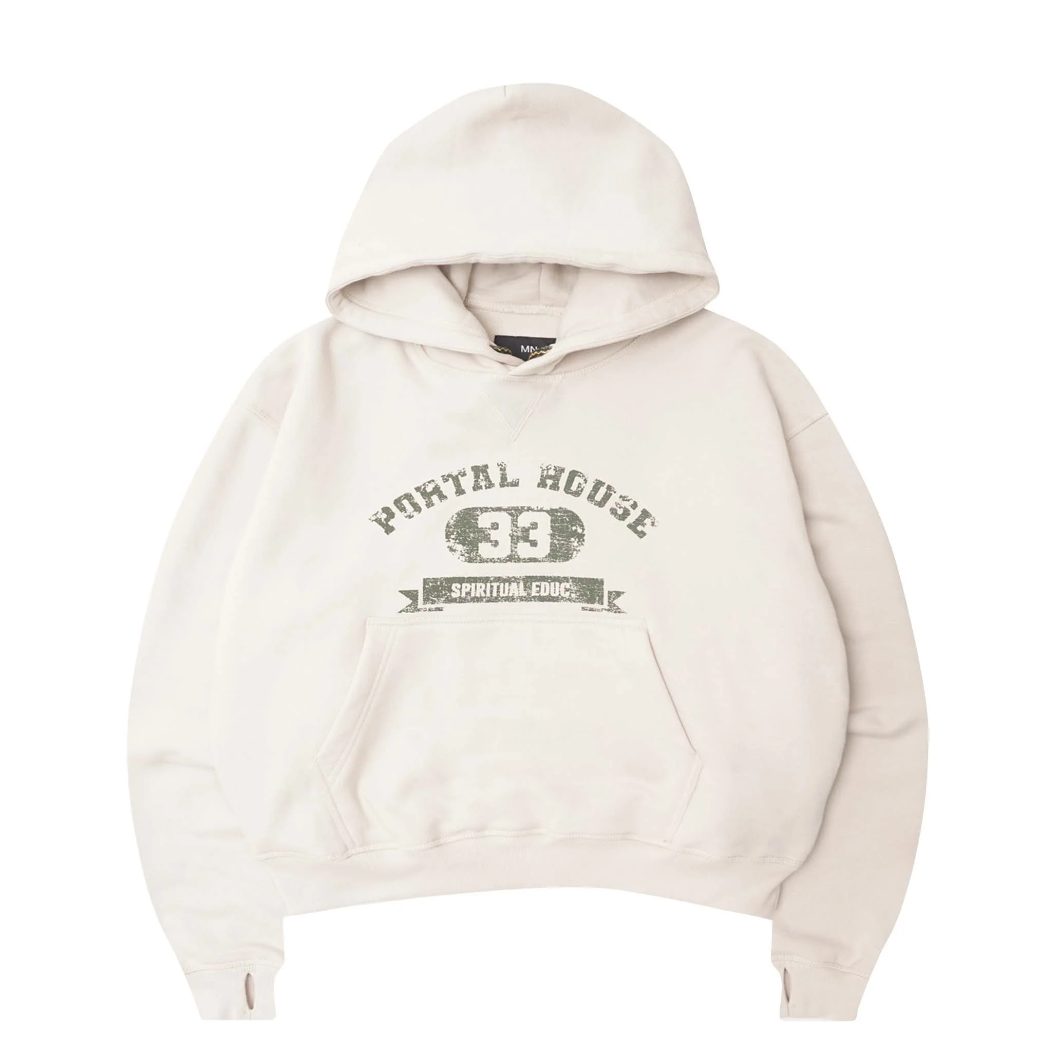 "PORTAL HOUSE 33" HOODIE IN OAT - Image 3