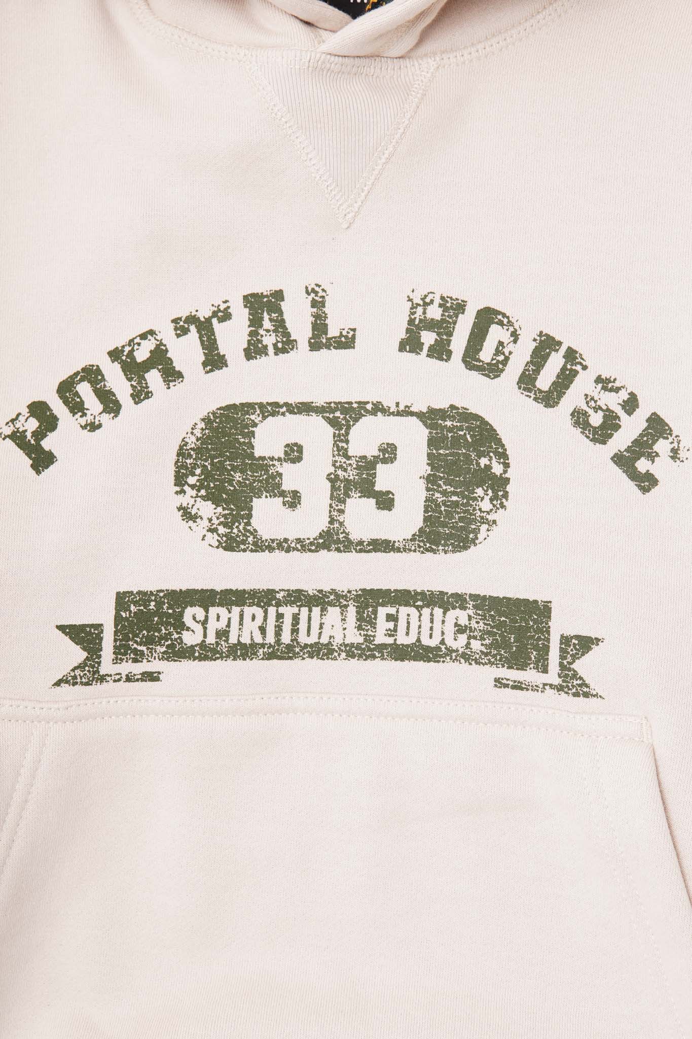 "PORTAL HOUSE 33" HOODIE IN OAT - Image 7