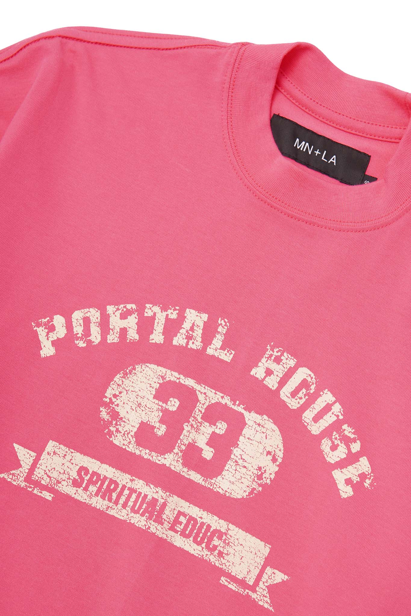 "PORTAL HOUSE 33" ULTRA HEAVY TEE IN STATIC PINK - Image 5