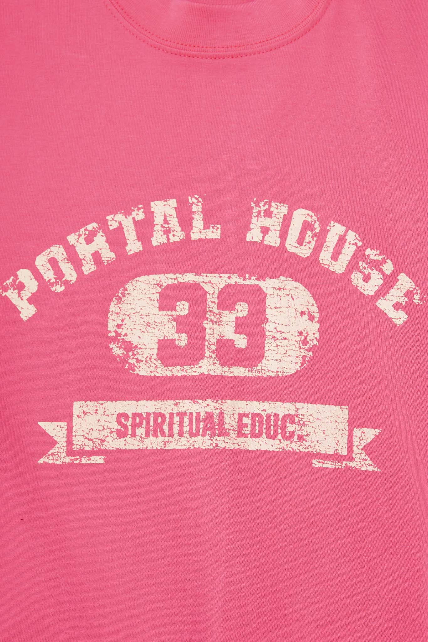 "PORTAL HOUSE 33" ULTRA HEAVY TEE IN STATIC PINK - Image 8