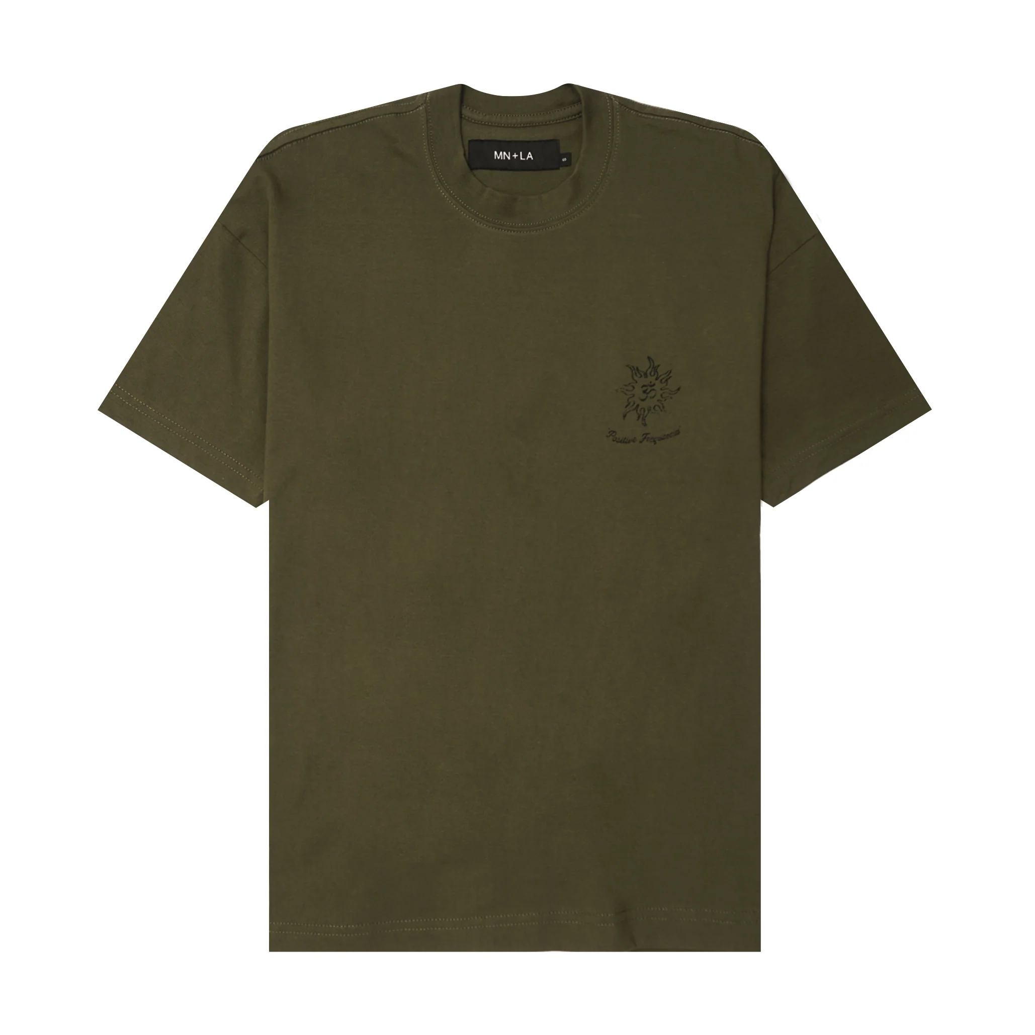 "POSITIVE FREQUENCIES" TEE IN OLIVE - Image 2