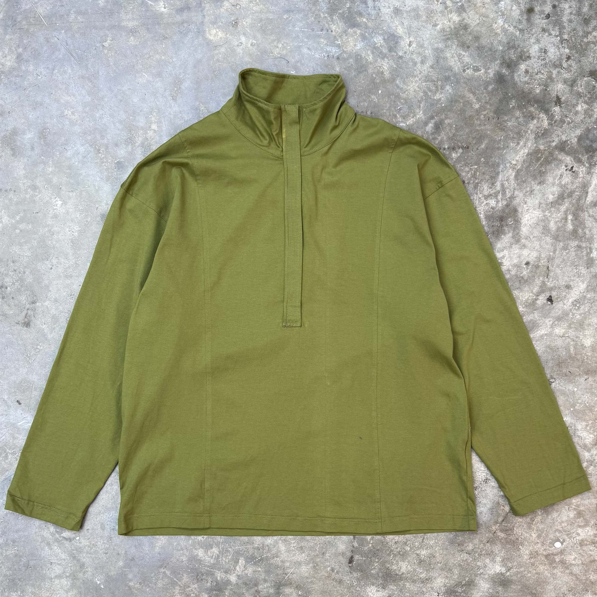 QUARTER ZIP L/S TEE IN FERN - XXL