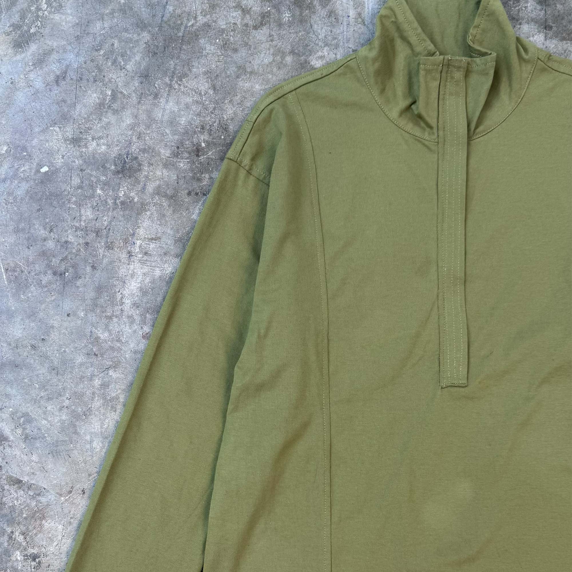 QUARTER ZIP L/S TEE IN OLIVE - Image 3
