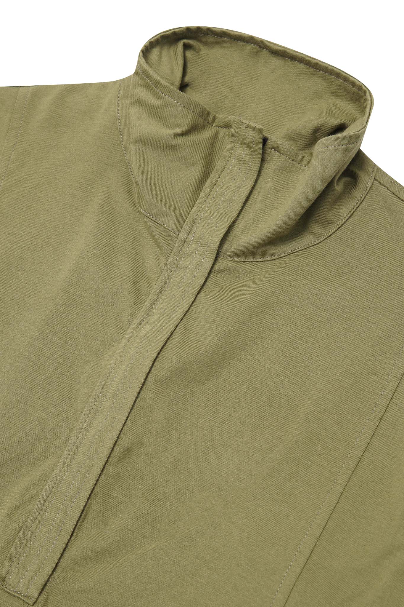 QUARTER ZIP L/S TEE IN OLIVE - Image 5