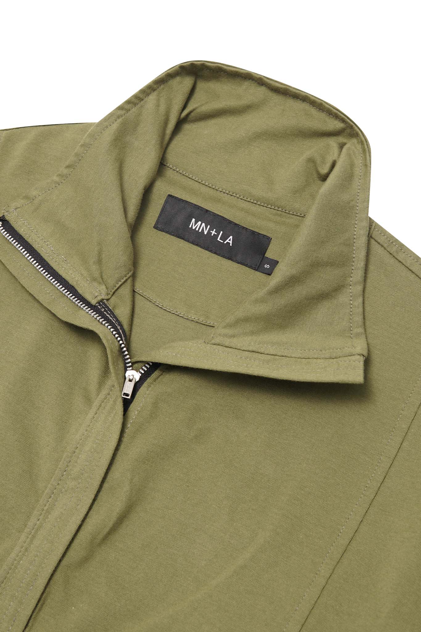 QUARTER ZIP L/S TEE IN OLIVE - Image 6