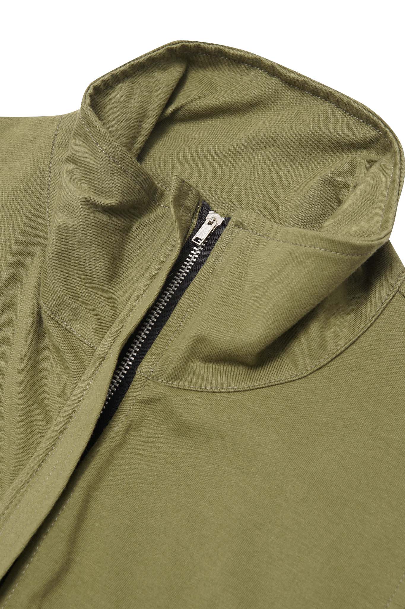 QUARTER ZIP L/S TEE IN OLIVE - Image 7