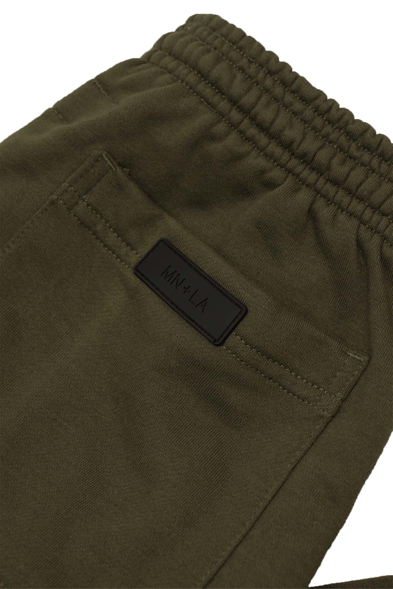RAW FINISH CROPPED PANTS IN OLIVE - Image 8