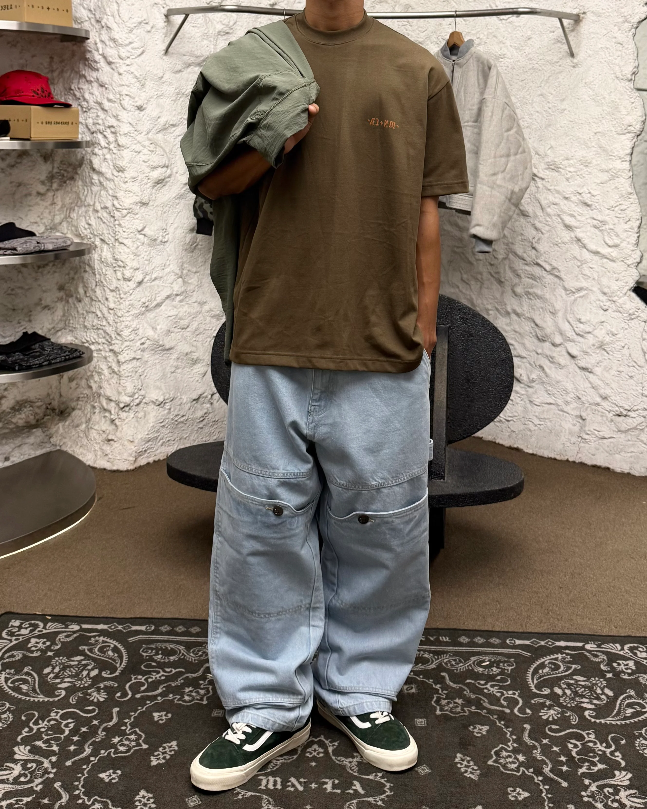 "REAR VIEW" ULTRA HEAVY TEE IN OLIVE - Image 2