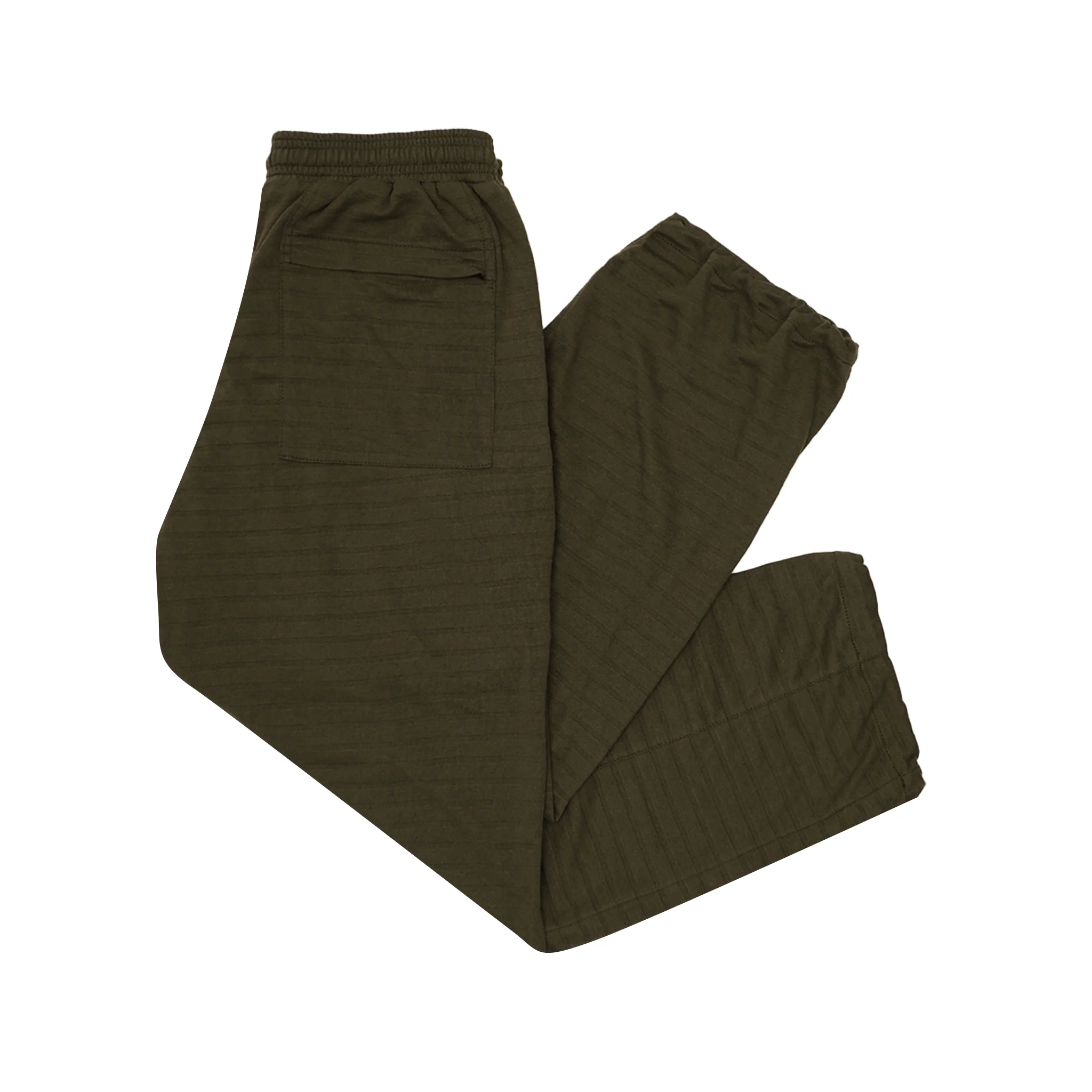 ROGUE SPLIT WIDE PANTS IN OLIVE STRIPED PIQUE - Image 3