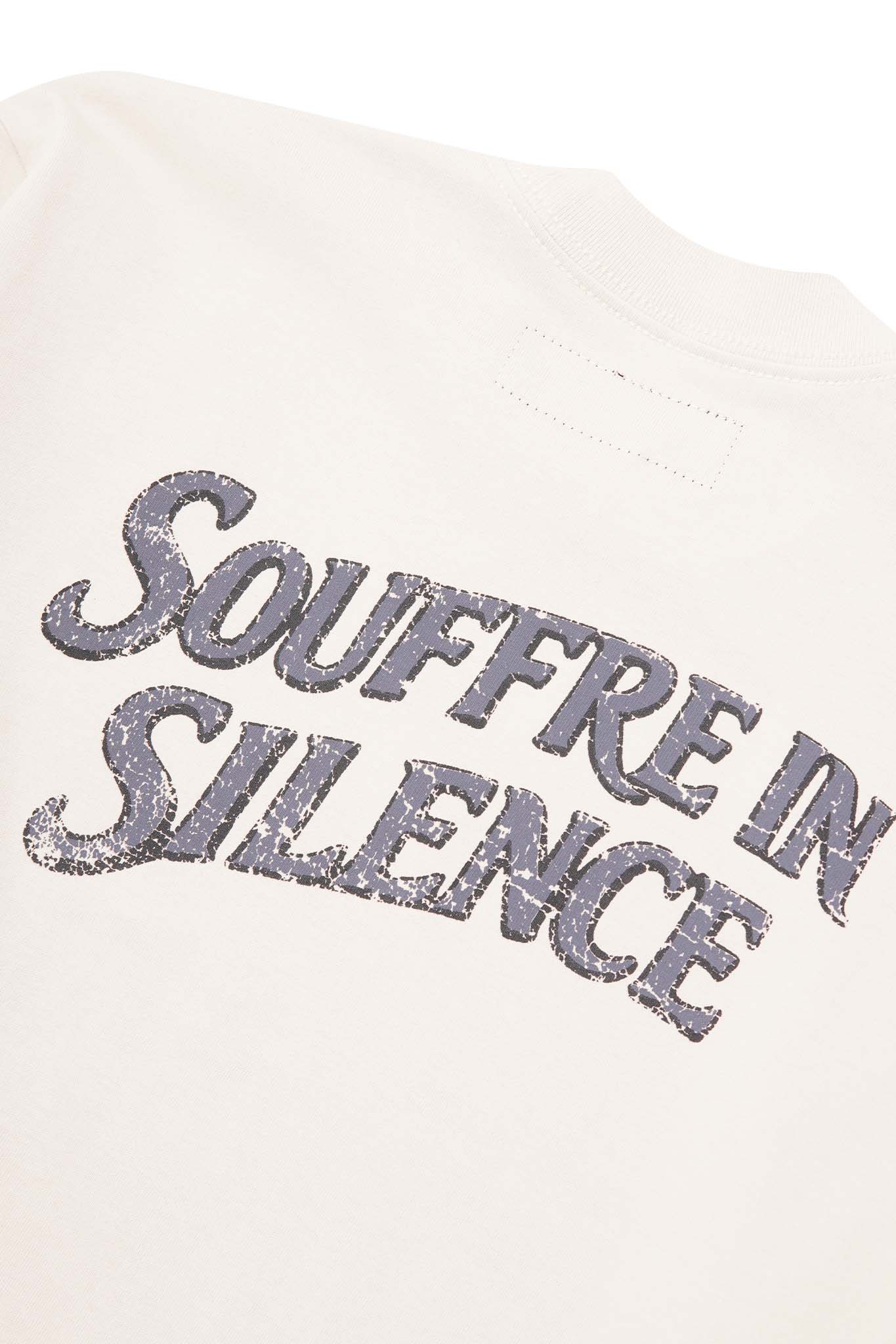 "SOUFFRE IN SILENCE" ULTRA HEAVY TEE IN OAT - Image 9