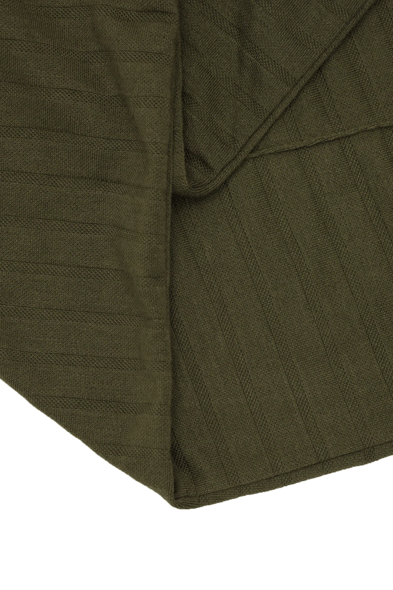STRIPED PIQUE PLEATED ULTRA WIDE PANTS IN OLIVE - Image 12