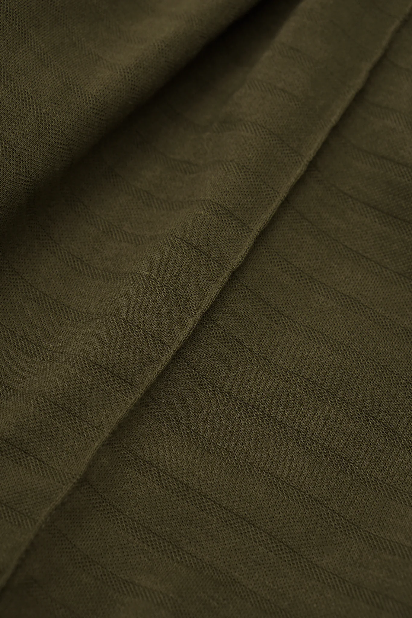 STRIPED PIQUE PLEATED ULTRA WIDE PANTS IN OLIVE - Image 14