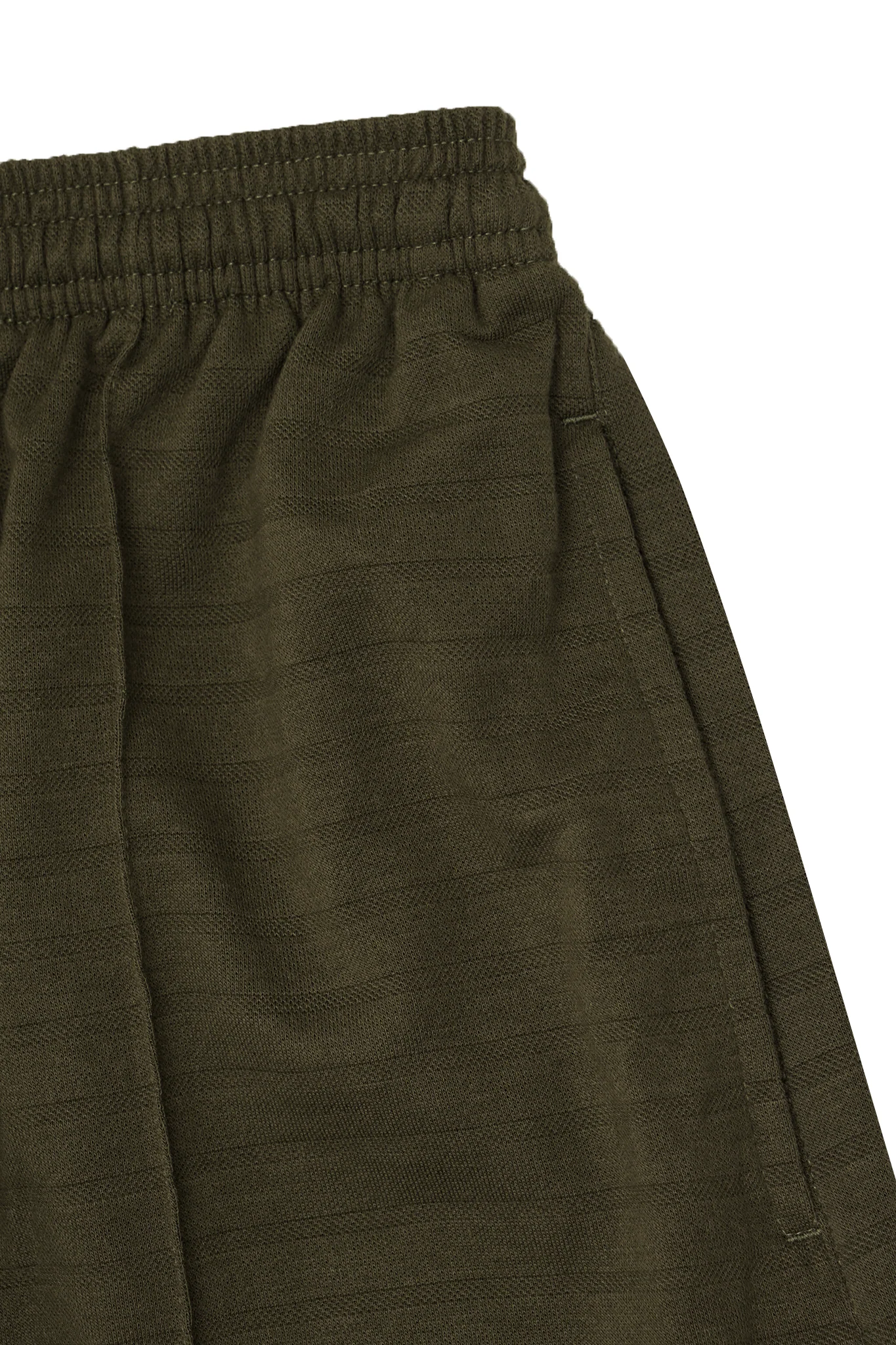 STRIPED PIQUE PLEATED ULTRA WIDE PANTS IN OLIVE - Image 6