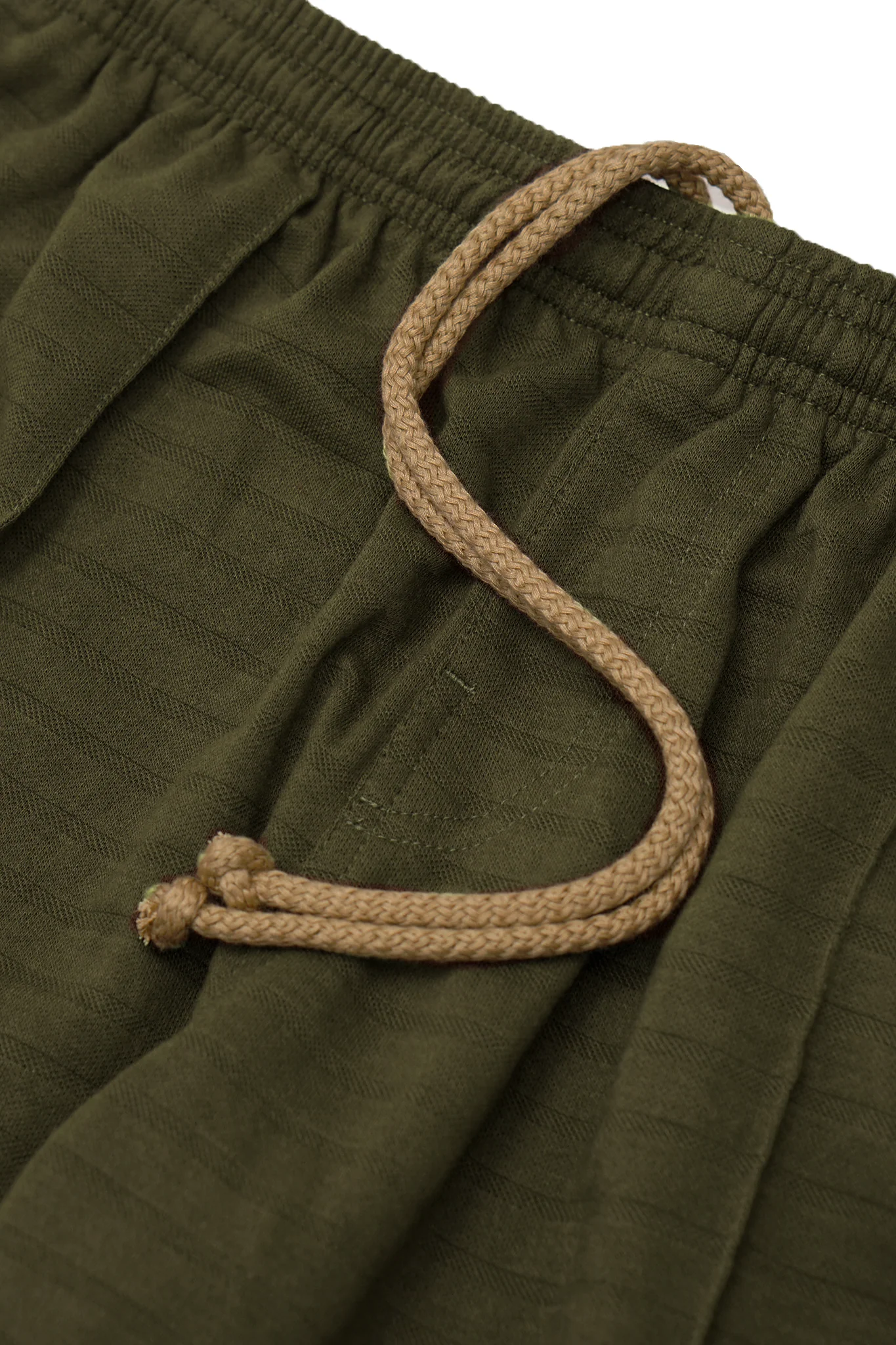 STRIPED PIQUE PLEATED ULTRA WIDE PANTS IN OLIVE - Image 7