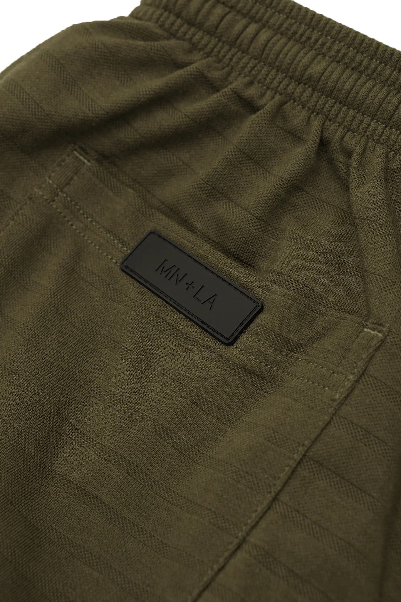 STRIPED PIQUE PLEATED ULTRA WIDE PANTS IN OLIVE - Image 8