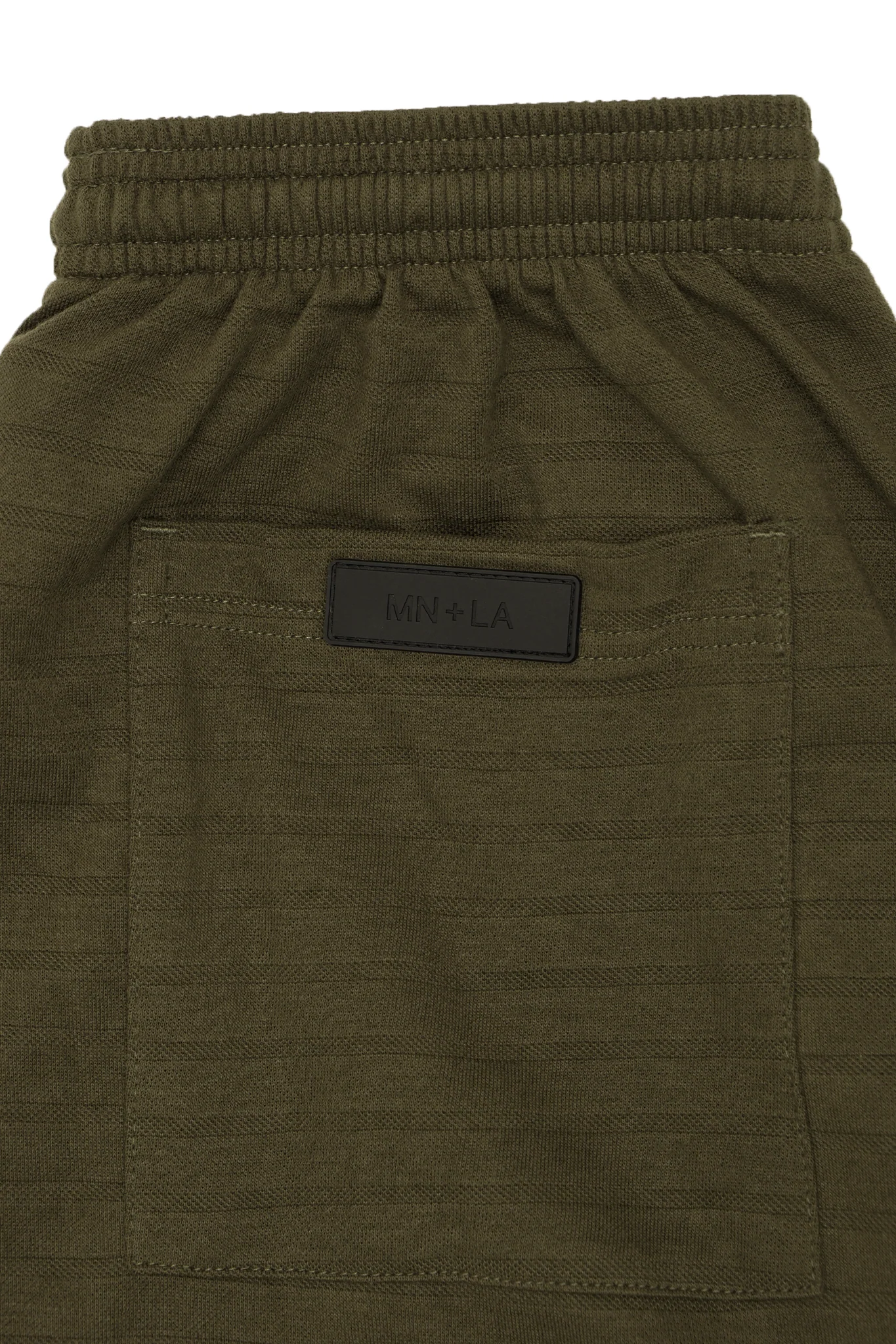 STRIPED PIQUE PLEATED ULTRA WIDE PANTS IN OLIVE - Image 9