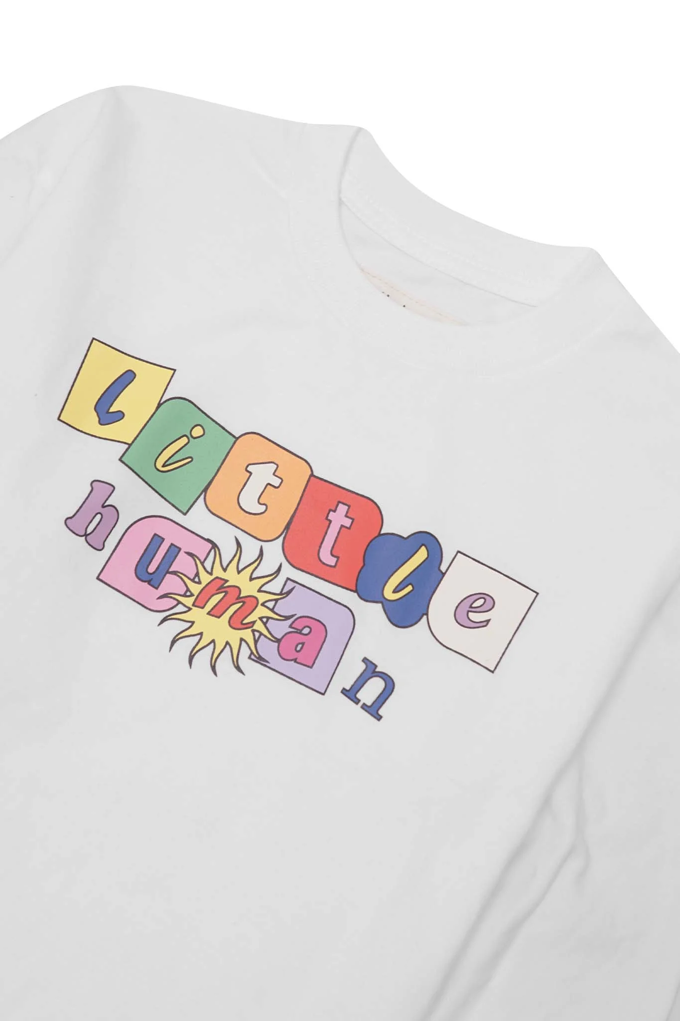 "SUN IS OUT" LITTLE HUMAN™ LONGSLEEVE TEE IN WHITE - Image 3