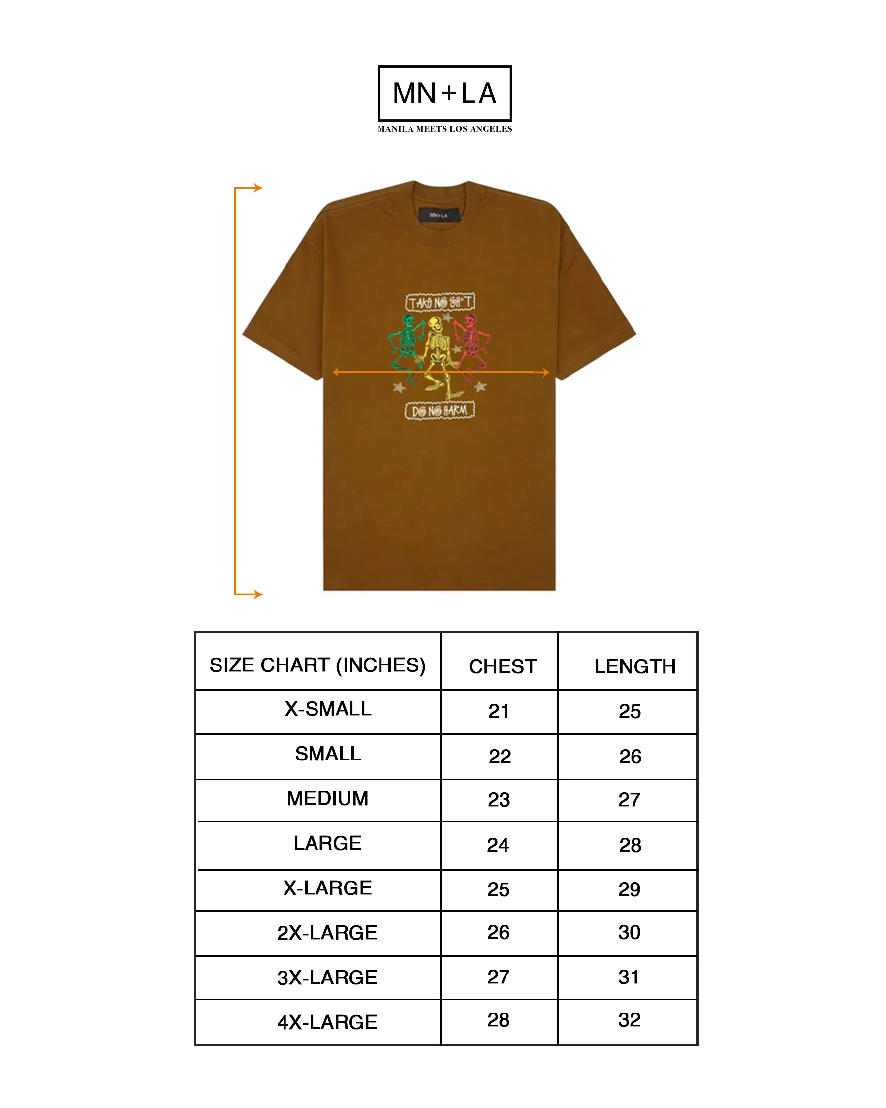 "TAKE NO SHIT" TEE IN RUST - Image 4
