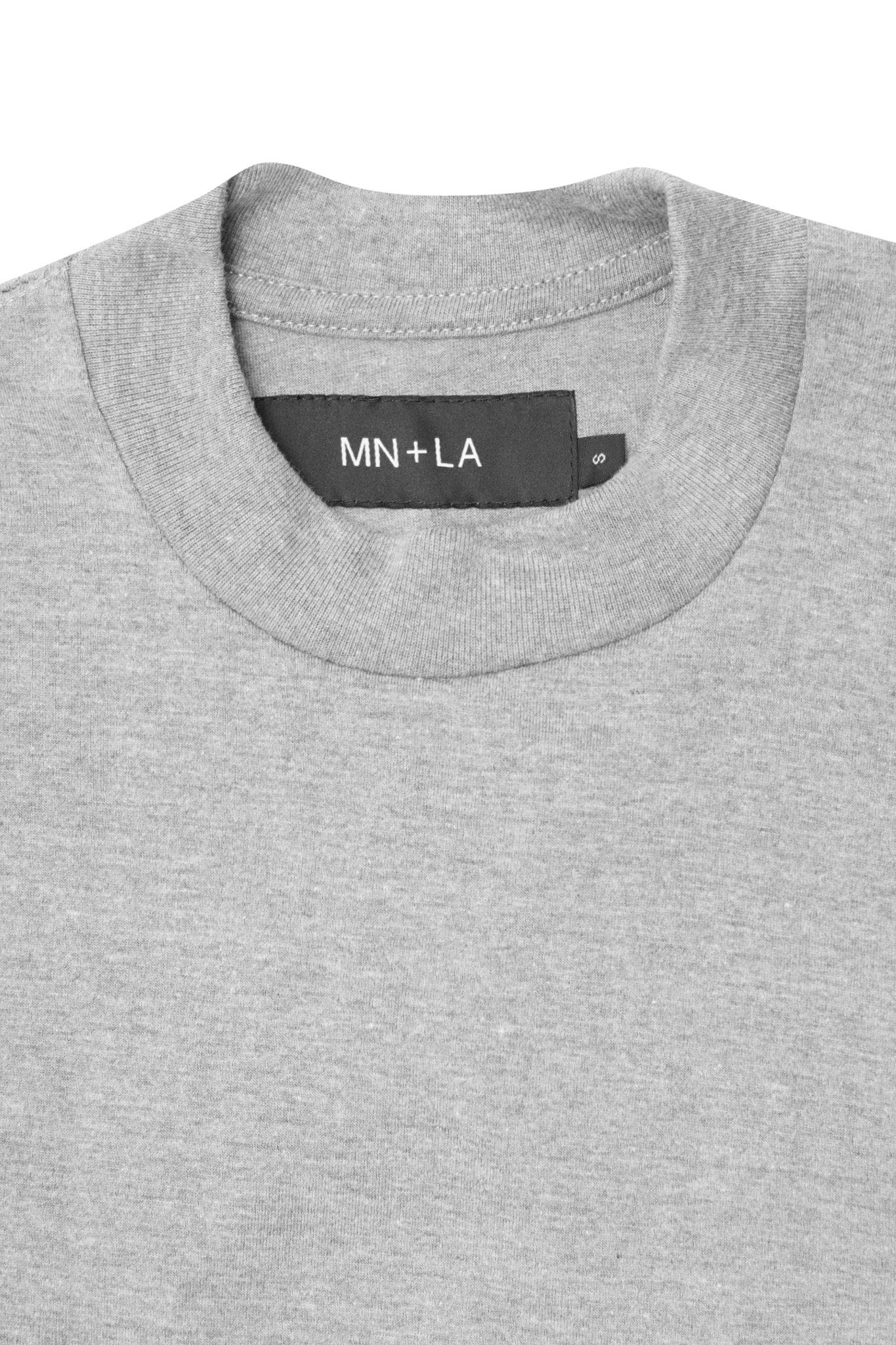 ULTRA HEAVY MOCK NECK TEE IN HEATHER GREY - Image 2