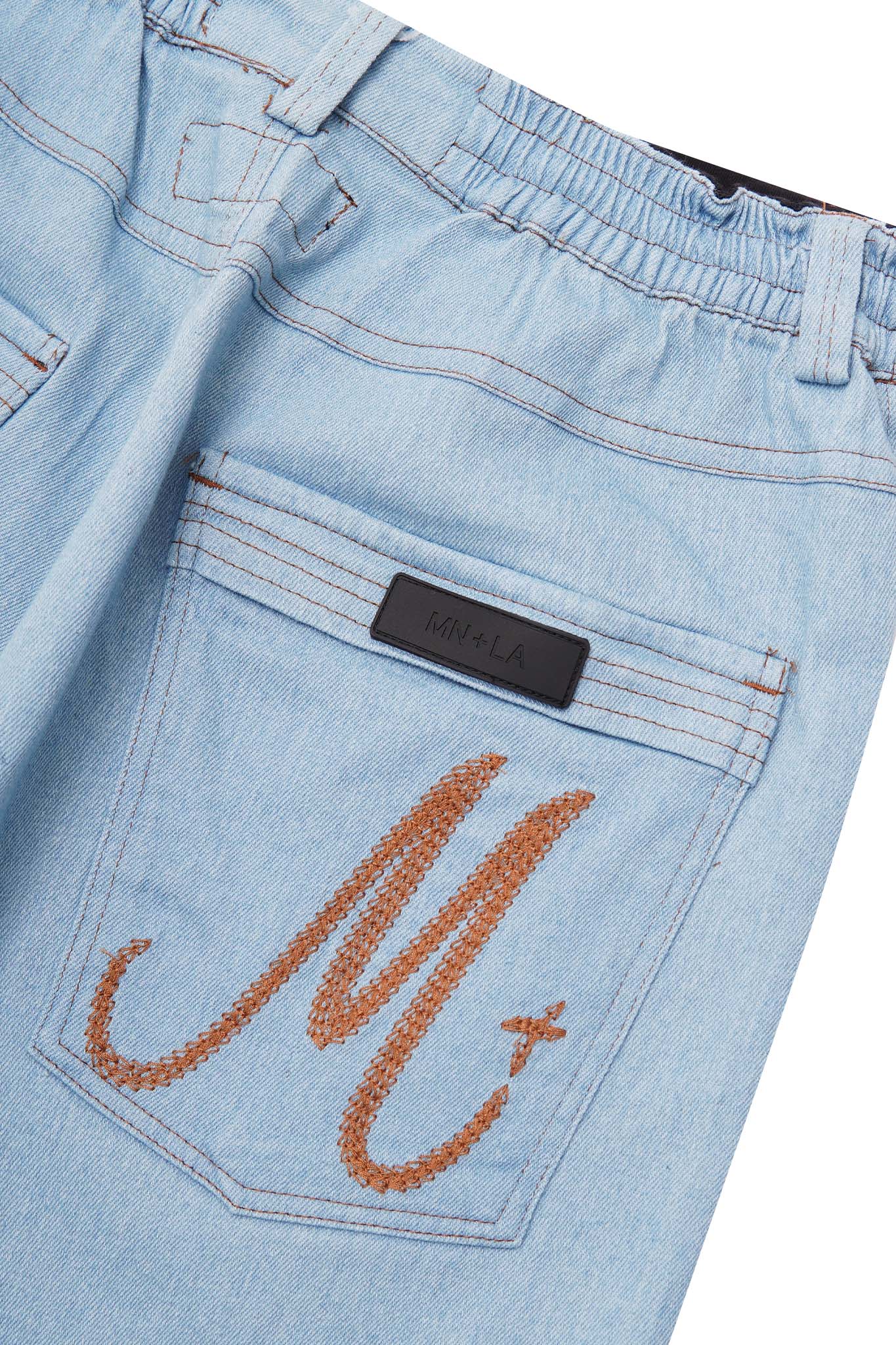 "VAPOR BLUE" DOUBLE KNEE PHAT SHORTS - Image 10