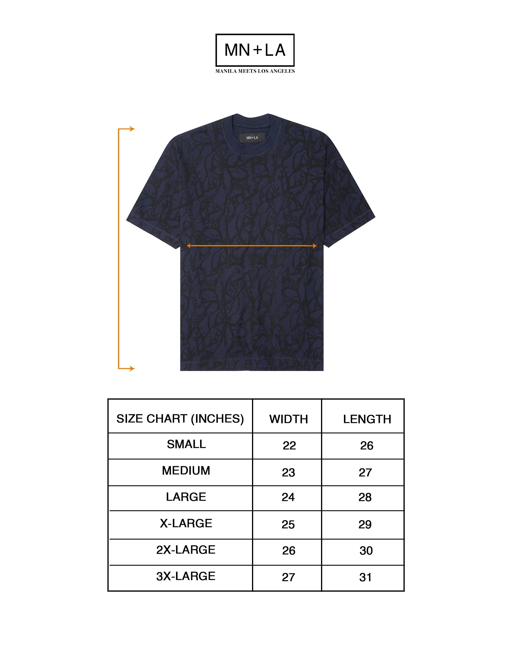 "VINES AND THORNS" BOX TEE IN NAVY - Image 4